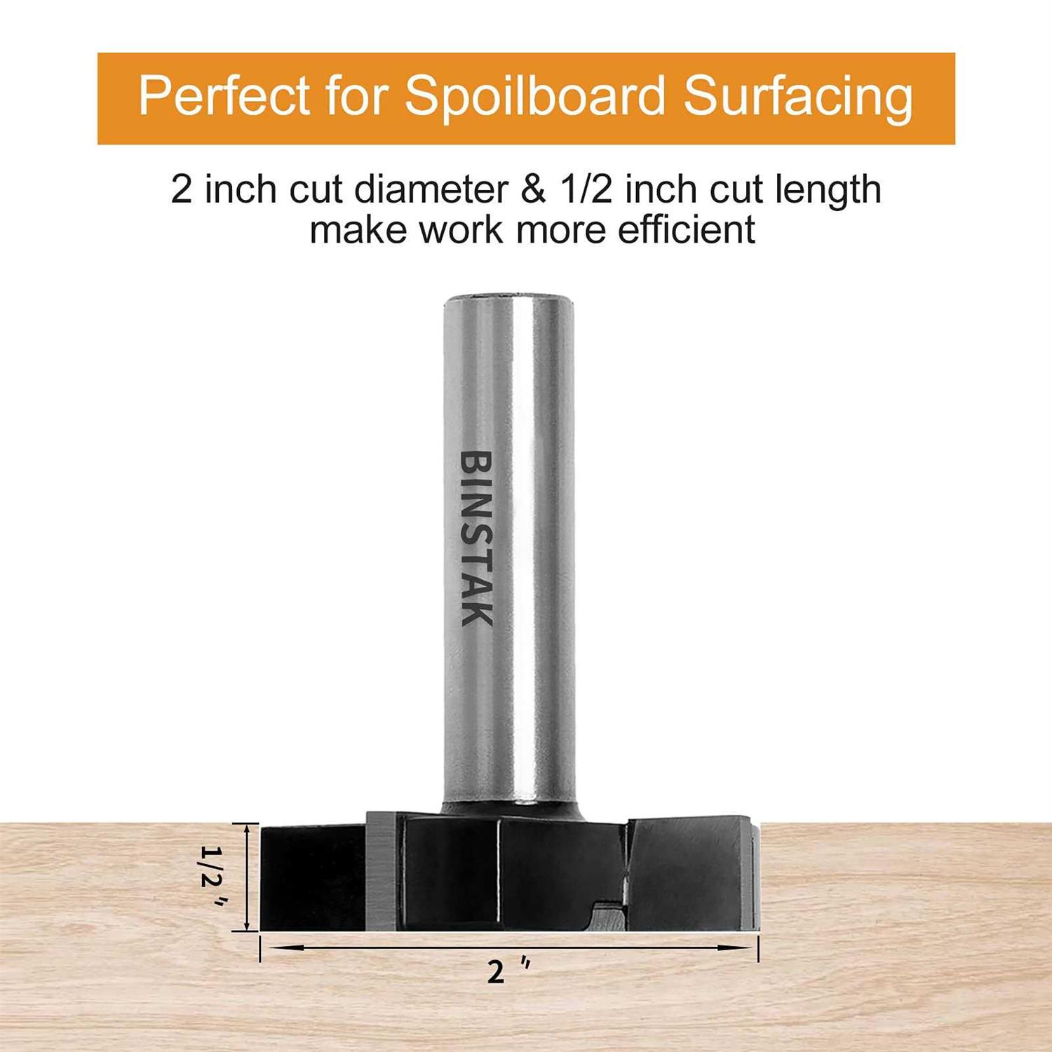 CNC Spoilboard Surfacing Router Bit 1/2 Shank Slab Flattening Router Bit Carbide Planer Router Bits Wood Milling Cutter Planing Tool Woodworking - Cheap Fitting