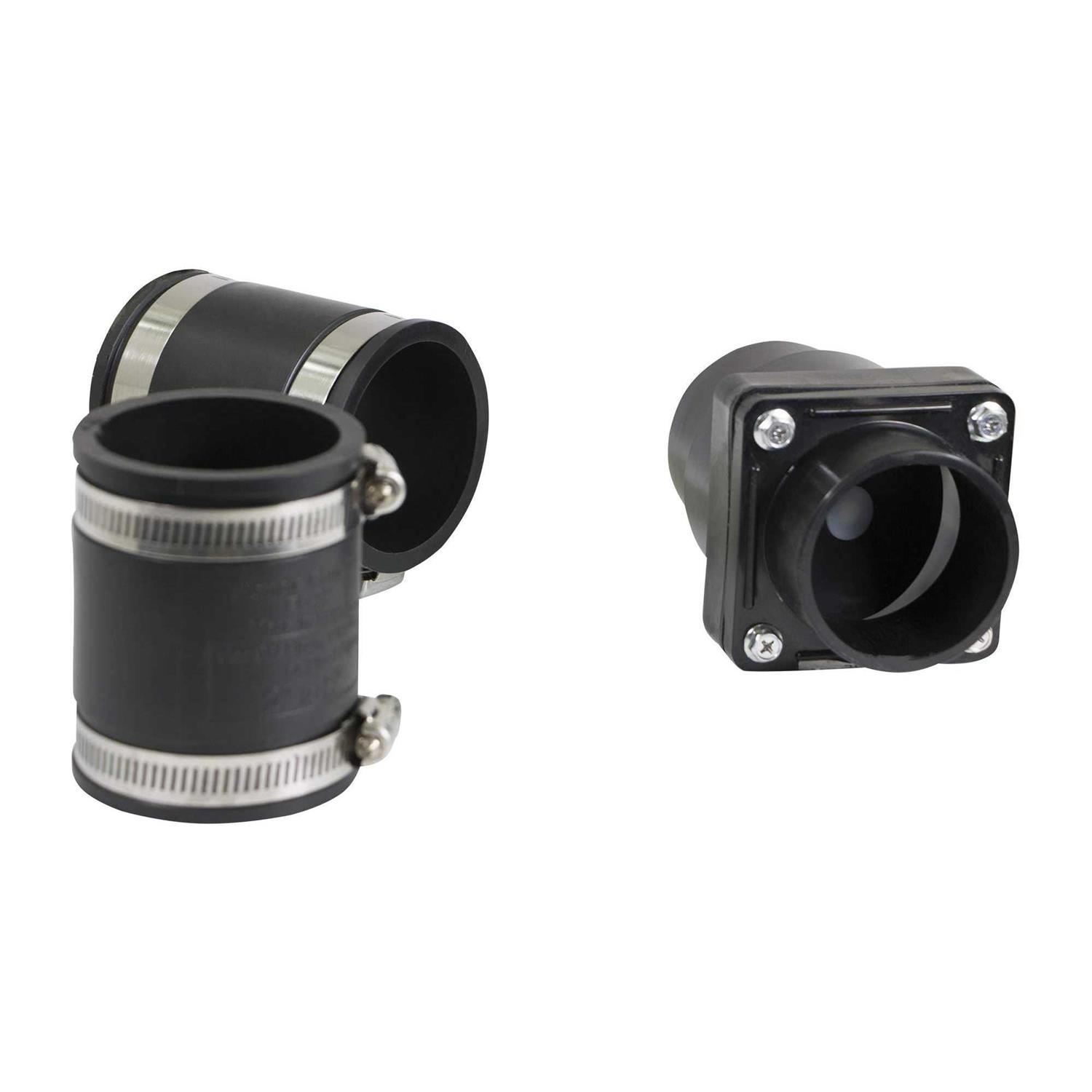 Supply Giant TQDW44 Plastic Sump Pump Check Valve with PVC Adapters and Stainless Steel Clamps - Cheap Fitting