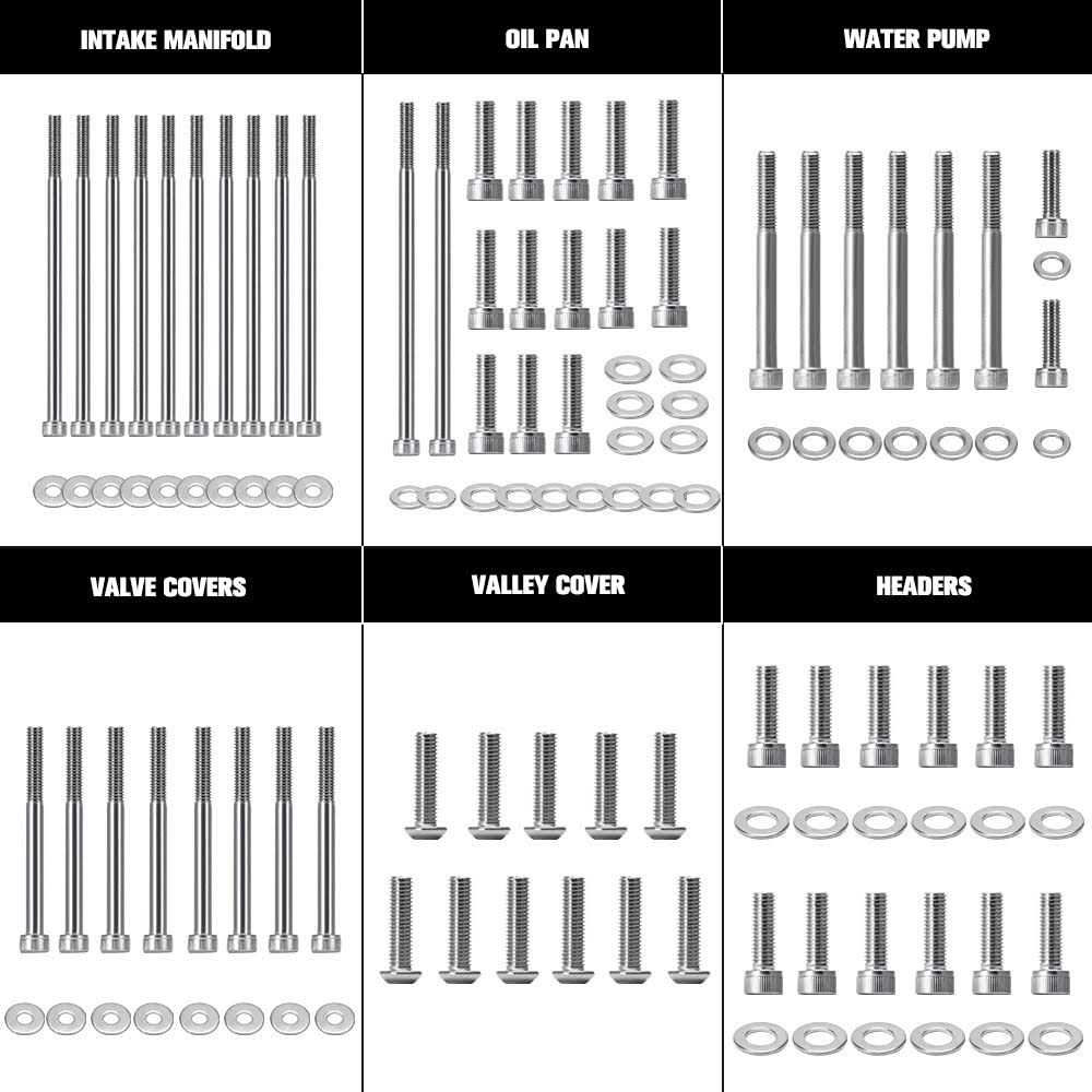 Ptnhz Ls Ls1 Ls6 Stainless Steel Engine Bolt Kit Bolts Gaskets Fasteners Kit Relacement For 98-02 Camaro Firebird 04 Gto - Cheap Fitting