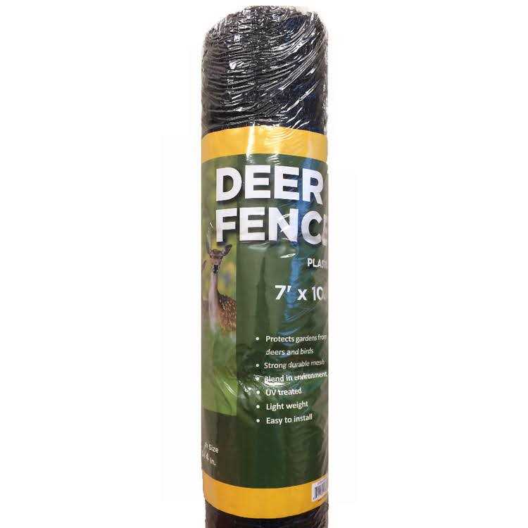 allFENZ 7 ft. x 100 ft. Black Polypropylene Deer Fence - Cheap Fitting