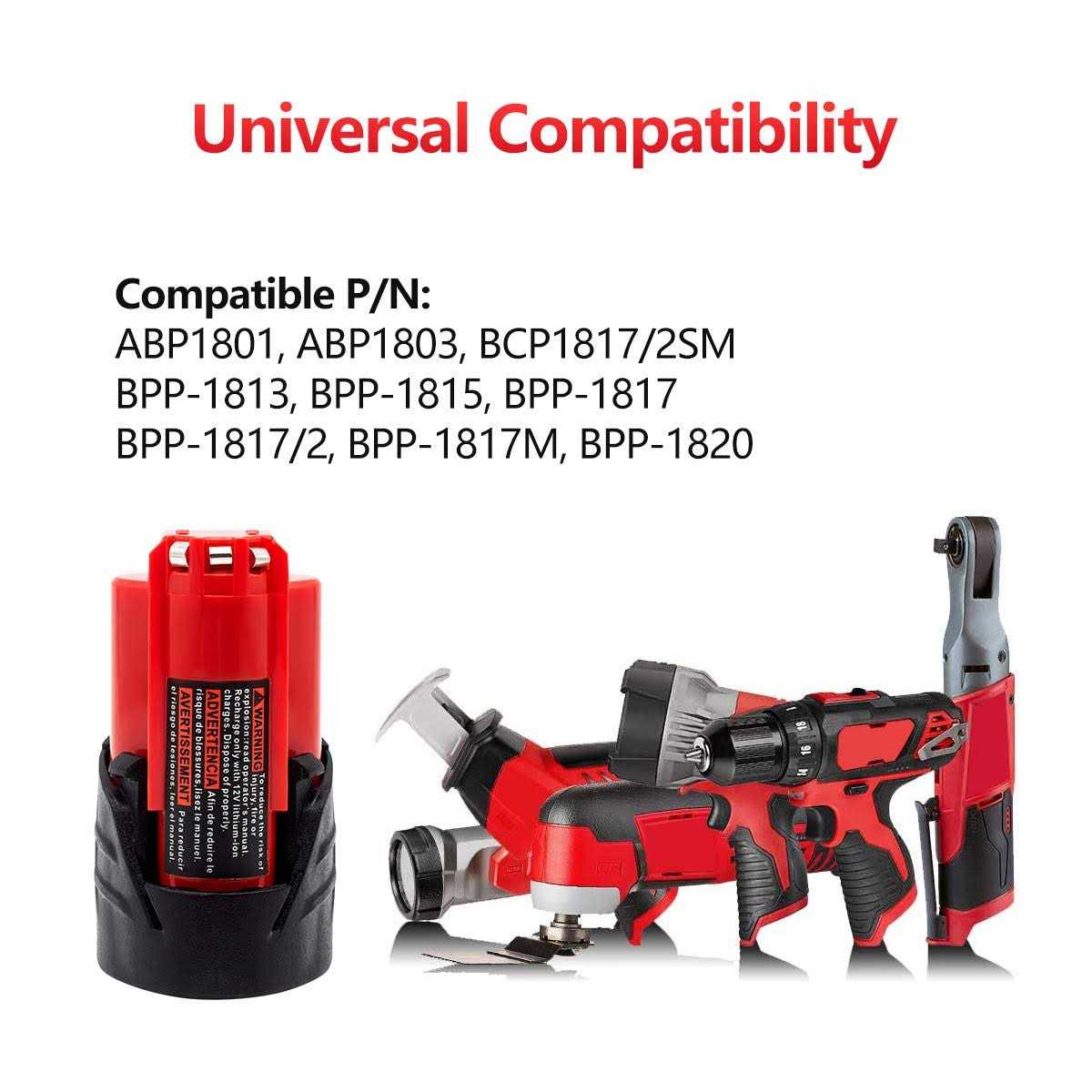 KINGTIANLE m12 battery 48-11-2411 for Milwaukee 12v 3.0ah Output 2 Packs Cp Li-ion Replacement 48-11-2401 48-11-2420 48-11-2425 48-11-2450 Cordless - Cheap Fitting