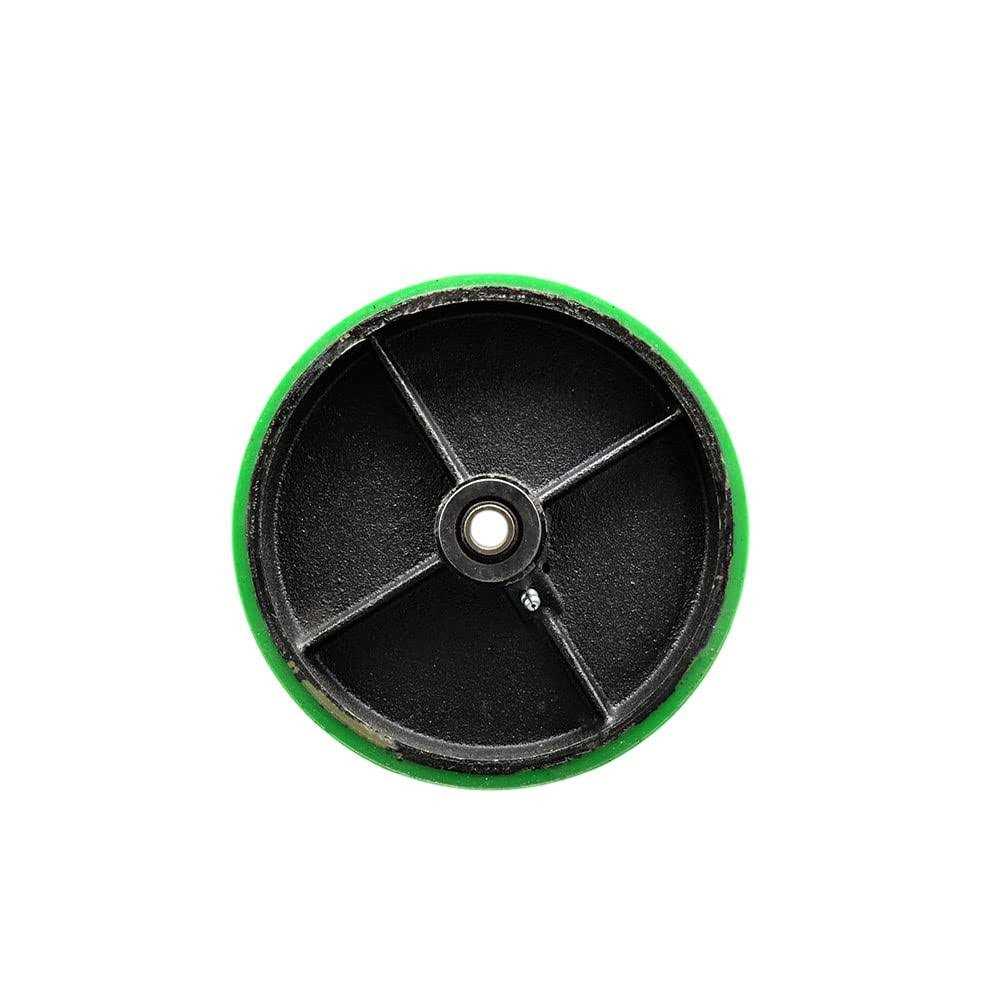 6 x 2 Green Polyurethane on Black Semi Steel Cast Iron Wheel Only with Roller Bearing – 1/2 Bore – 1200 lbs Capacity per Wheel – Service Caster - Cheap Fitting