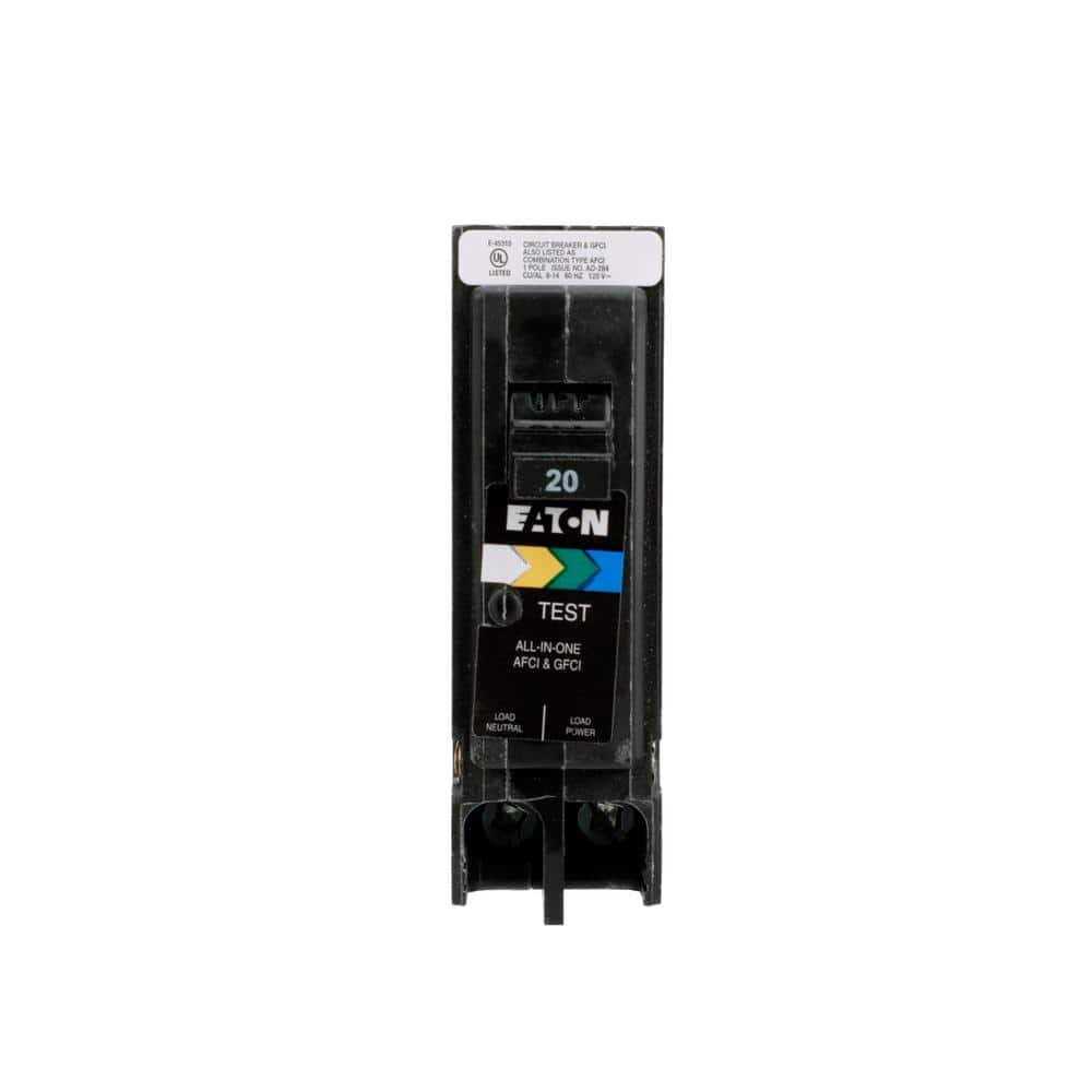 Eaton BRN120A1CS Type BR 20-Amp 1-Pole Dual Function AFCI/GFCI Circuit Breaker - Cheap Fitting