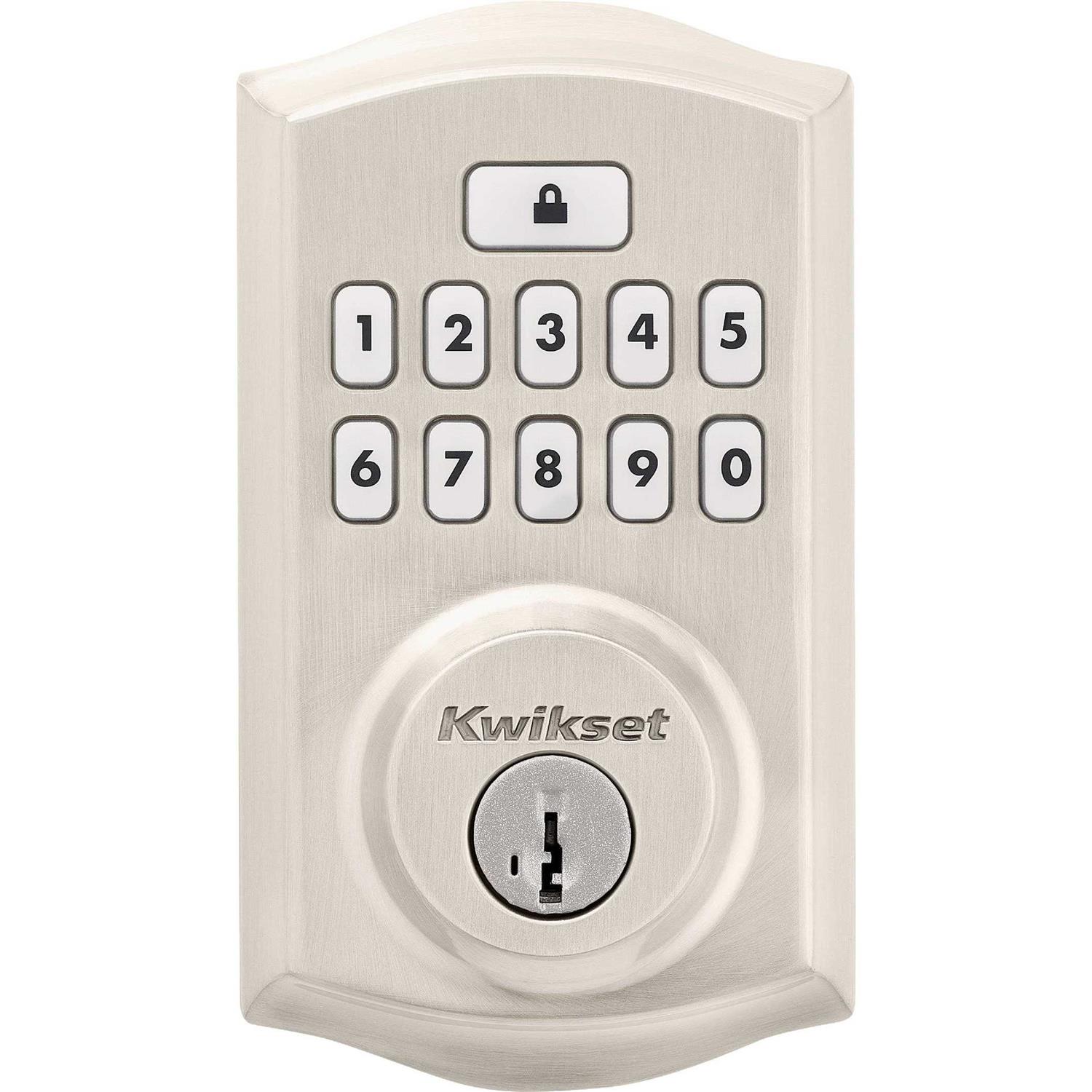 Kwikset SmartCode Satin Nickel Metal Electronic Deadbolt 992600-002 - Cheap Fitting