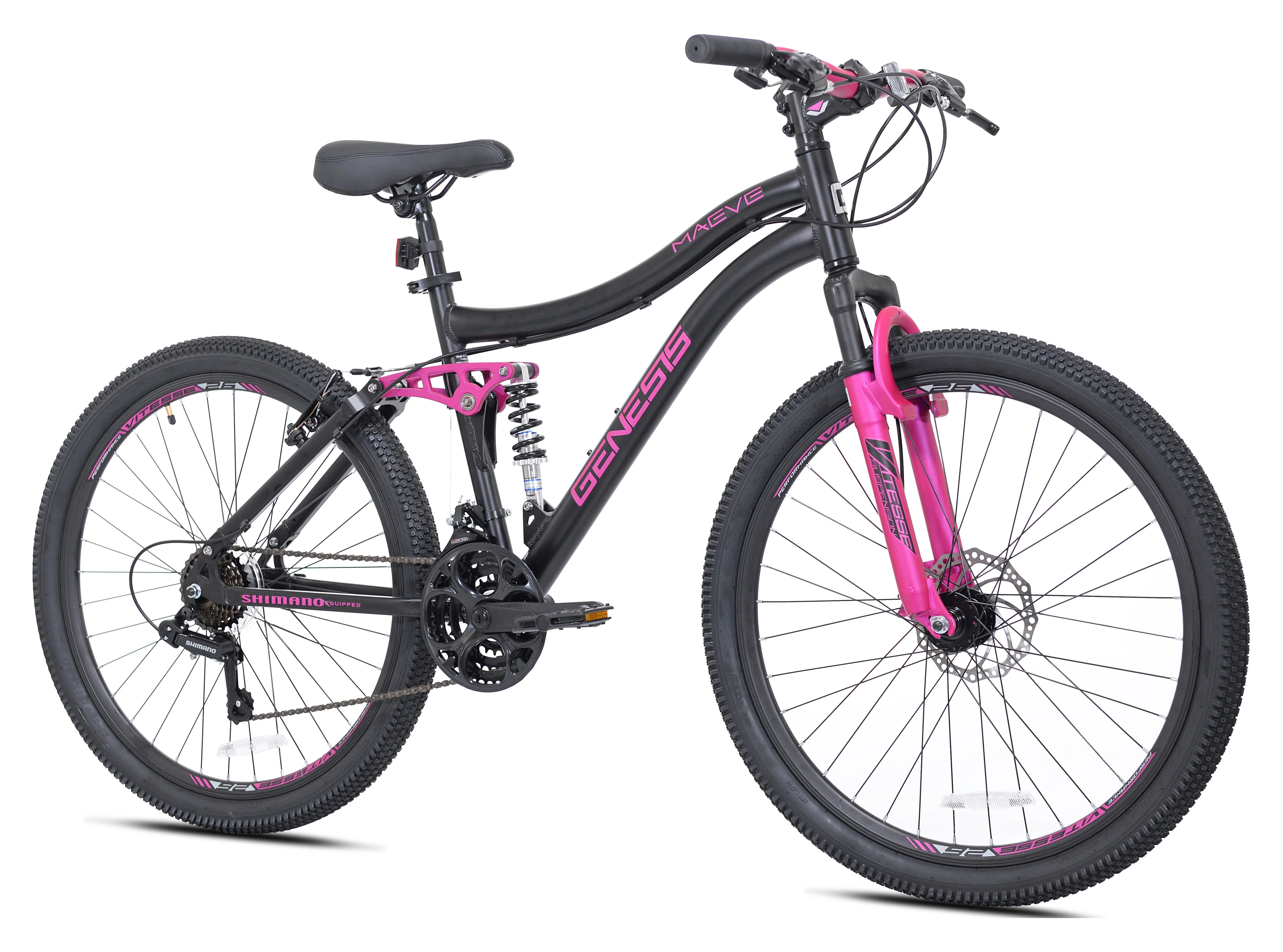 Kent Genesis 26 in. Maeve Women's Mountain Bike, Black and Pink - Cheap Fitting