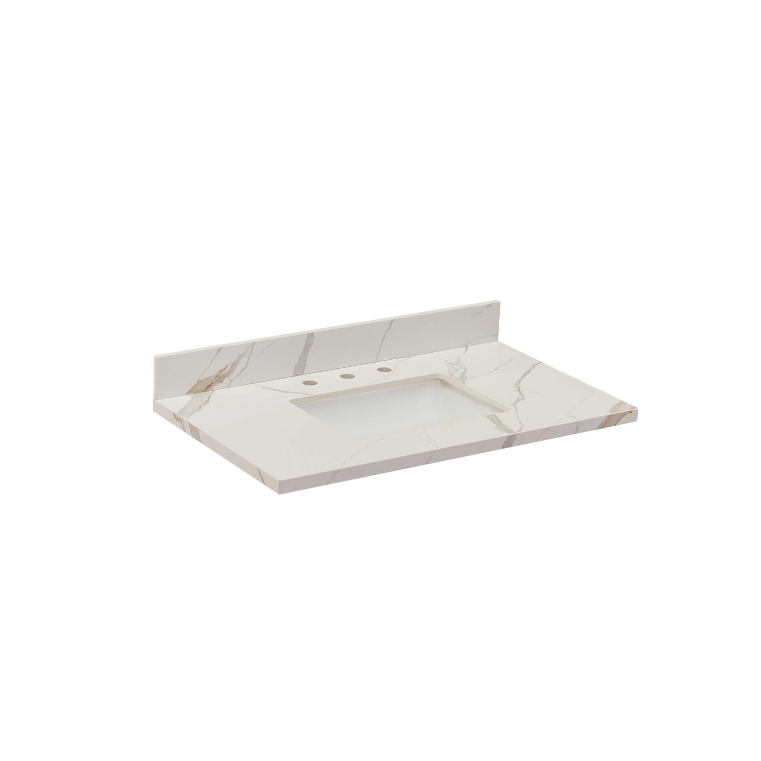 Altair 37 in. Stone effects Vanity Top in Calacatta White - Cheap Fitting