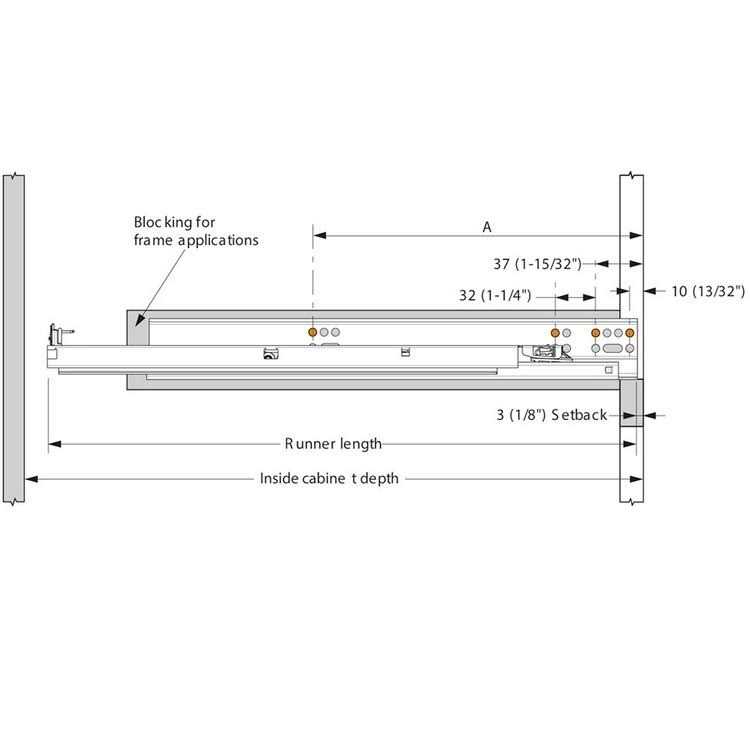 Blum 563.5330B TANDEM 21 Inch Full Extension Concealed Undermount Drawer Slide - Cheap Fitting