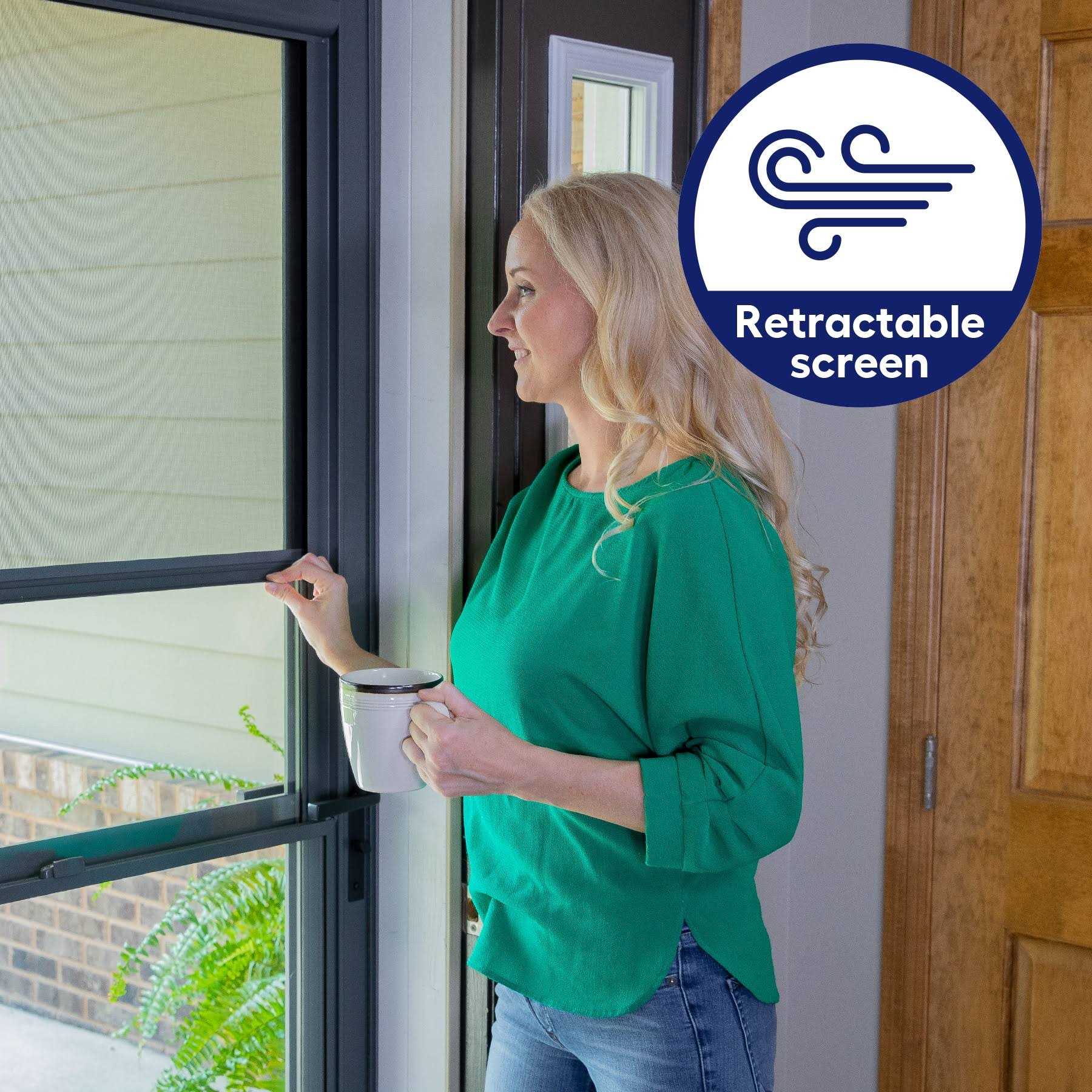 LARSON Tradewinds Selection 81-in White Full-view Retractable Screen Aluminum Storm Door - Cheap Fitting