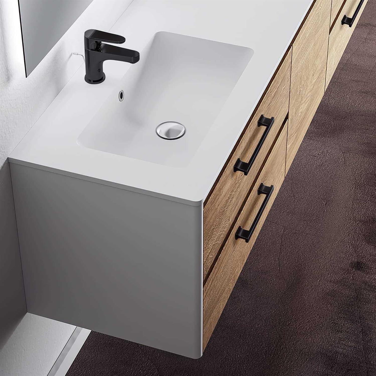 Vehcil Square Matte Black Cabinet Pulls 5 Inch Hole Centers Kitchen Cabinet Handles Drawer Pulls Kitchen Hardware for Cabinets - Cheap Fitting