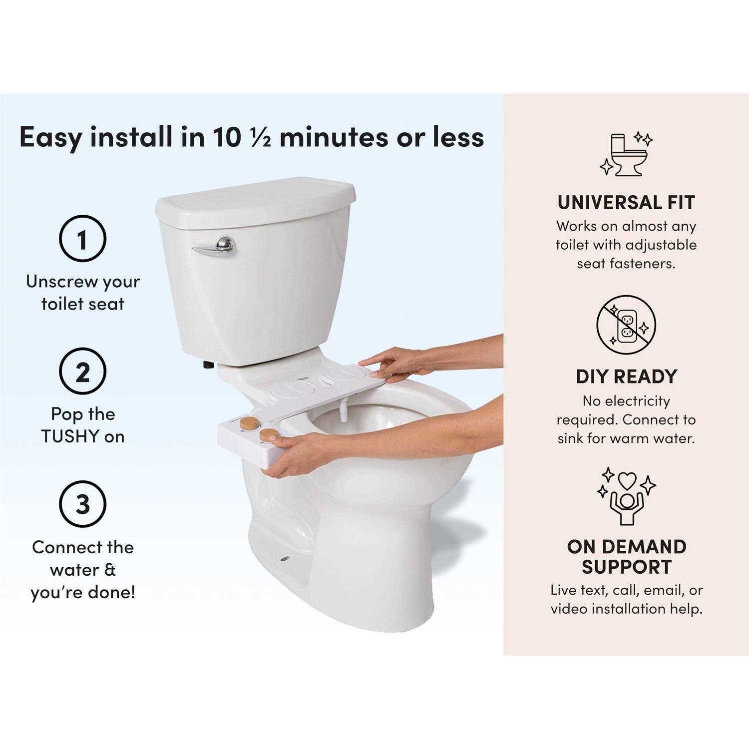 Tushy Spa 3.0 Bidet Attachment Warm Water - Cheap Fitting