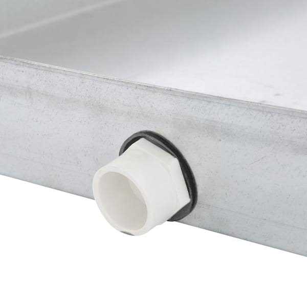 Master Flow 48 in. Drain Pan with PVC Connector - Cheap Fitting