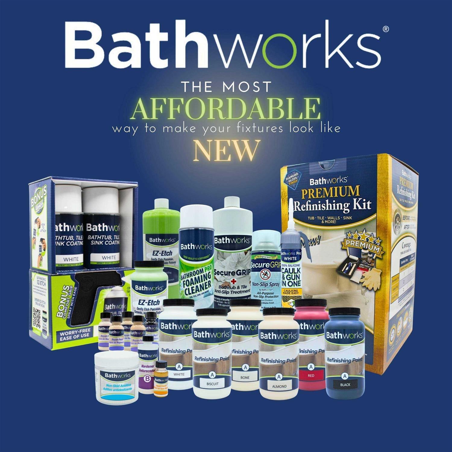 Bathworks 22 oz Standard Tub and Tile Refinishing Kit with Non-Slip Protection - Cheap Fitting
