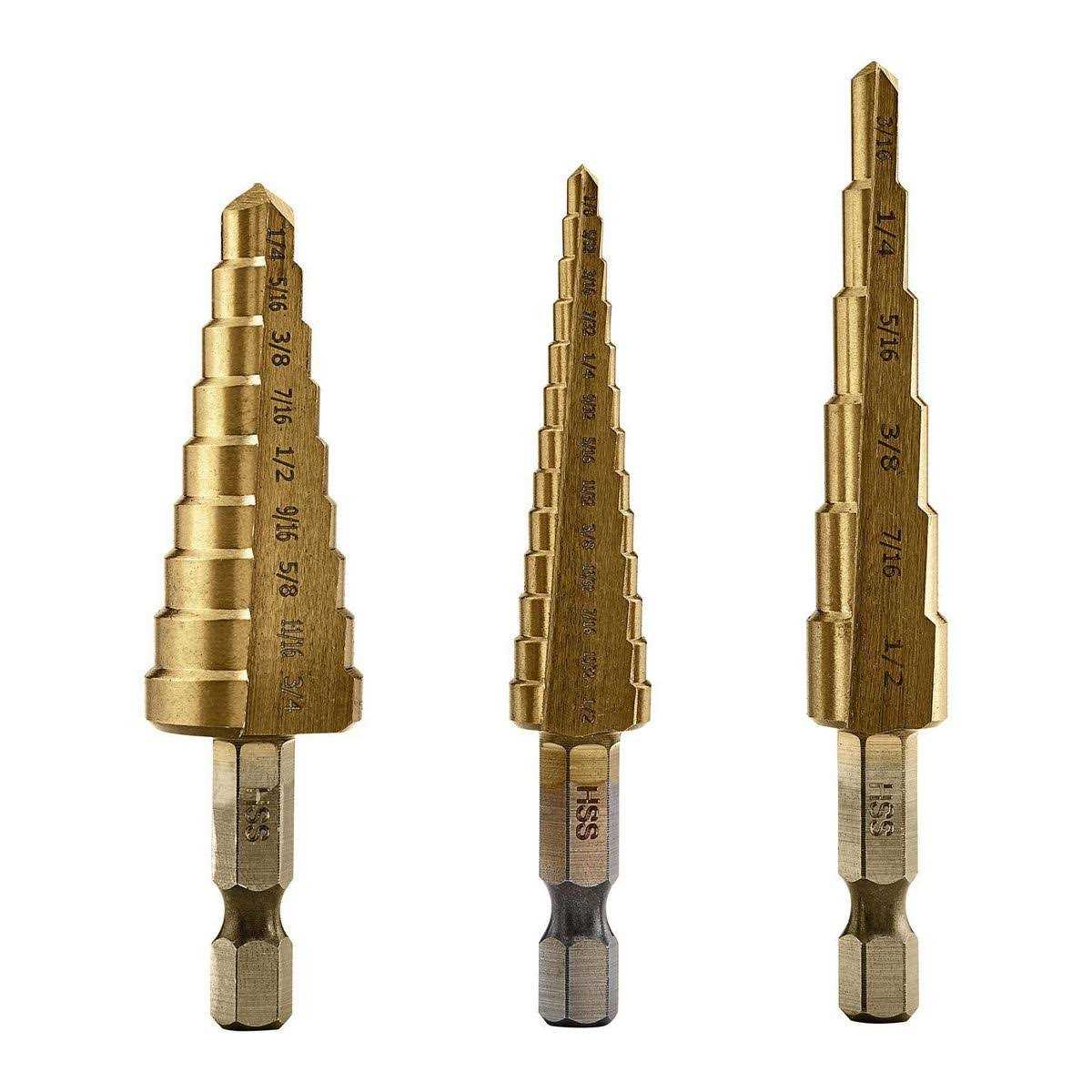 Warrior Steel Warrior Titanium Step Drill Bit Set - Cheap Fitting