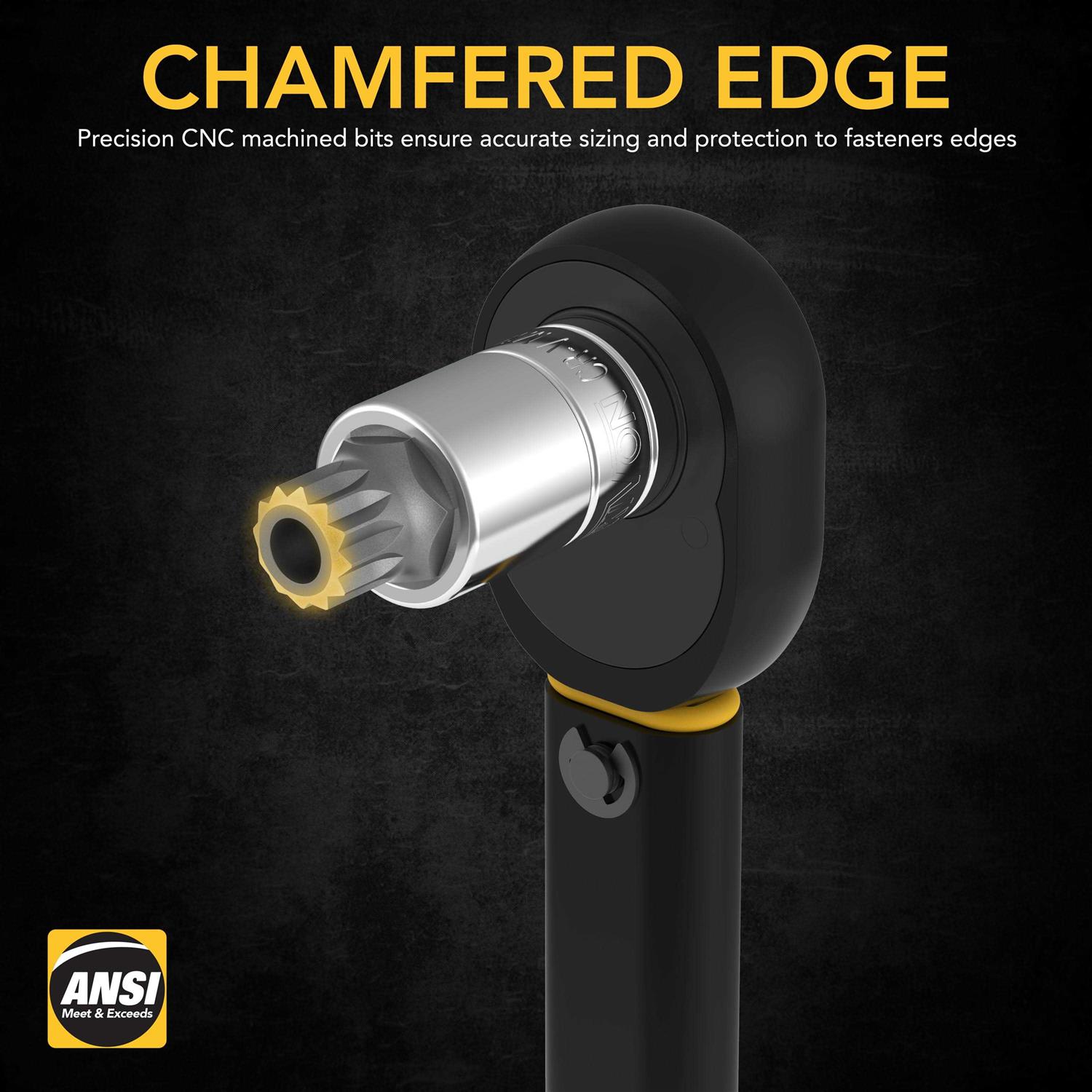 LEXIVON XZN Triple Square Spline Bit Socket Set Premium S2 Alloy Steel - Cheap Fitting