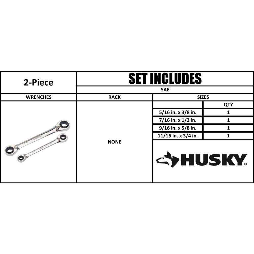 Husky SAE Quad Drive Ratcheting Wrench Set - Cheap Fitting