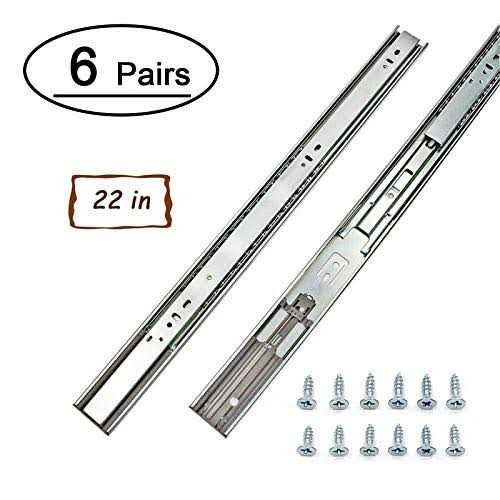 LONTAN 6 Pairs 22 Inch Soft Close Drawer Slides Drawer Slides - Cheap Fitting