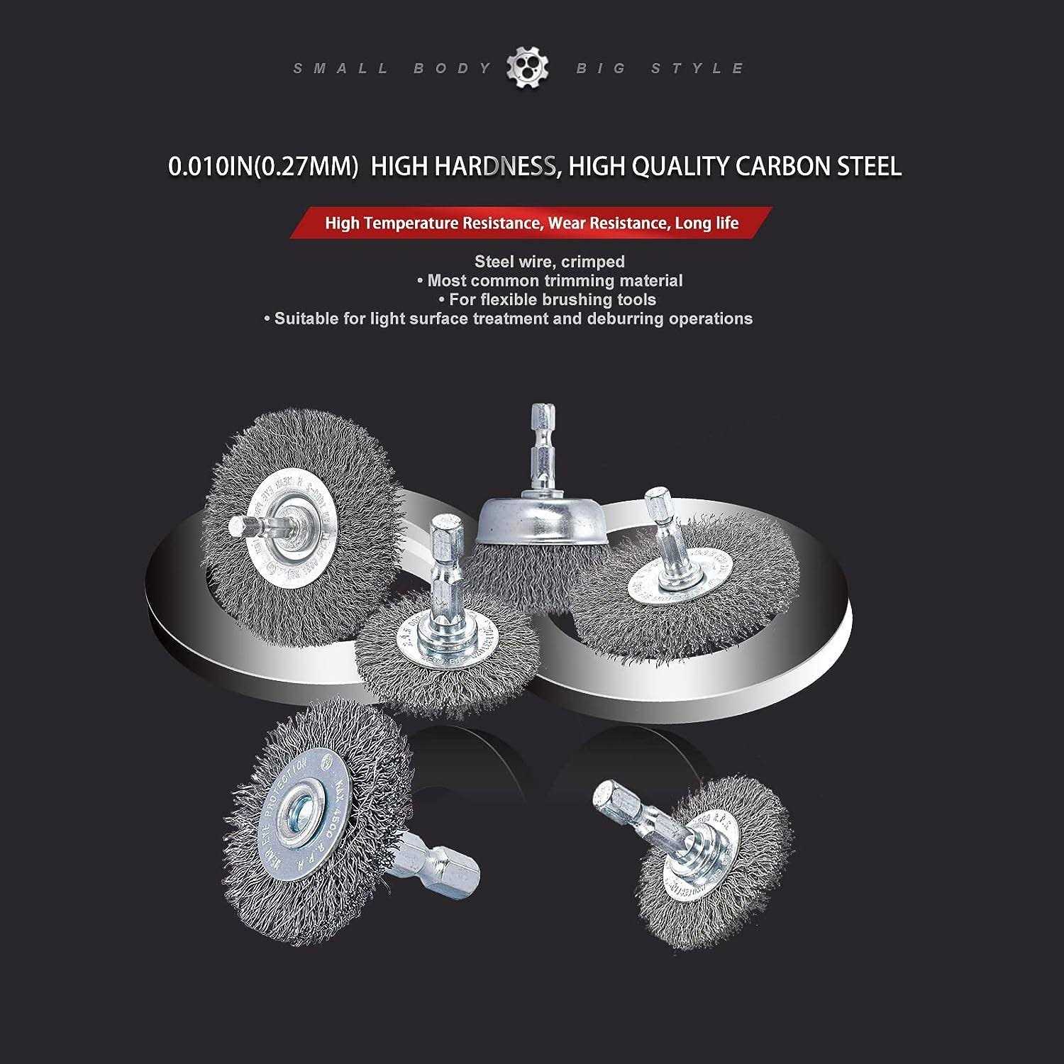 Hoyin-18pc Wire Wheel Cup Brush Set|Coarse Crimped Carbon Steel|1/4In Hex Shank|for Drill - Cheap Fitting