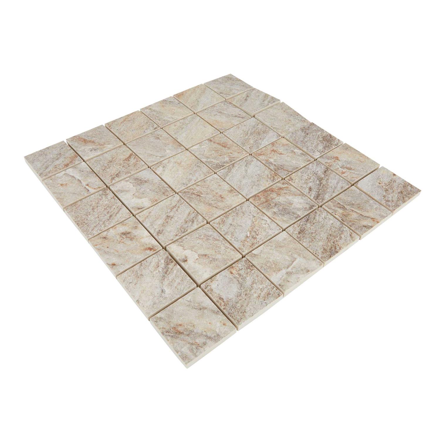 Della Torre Riverdale Sand 12-in x 12-in Glazed Porcelain Uniform Squares Stone Look Floor and Wall Tile 32RV01MO - Cheap Fitting