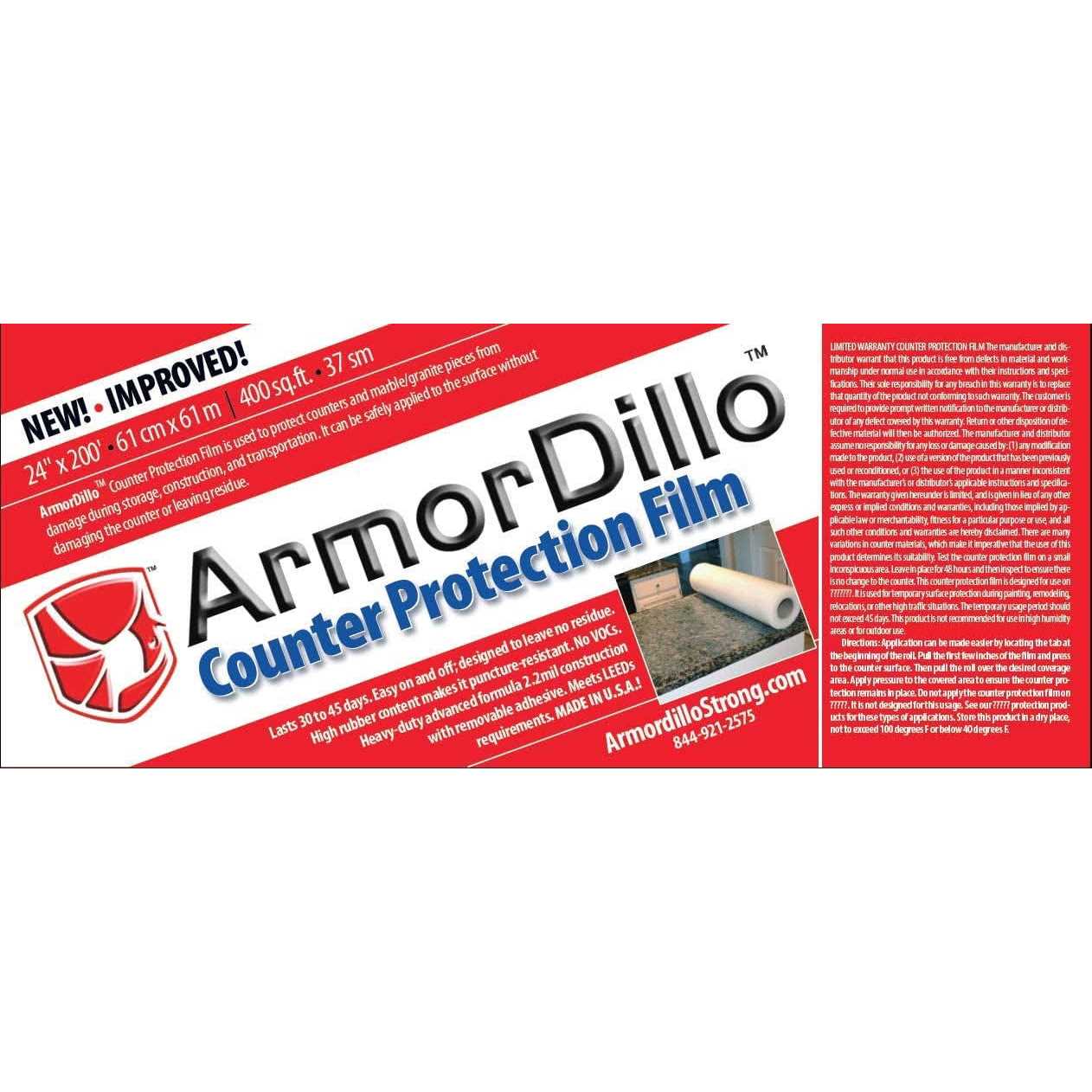 Armordillo Countertop Protection Film w Free Knife. Clear Self Adhesive Surface Protection for Laminate - Cheap Fitting