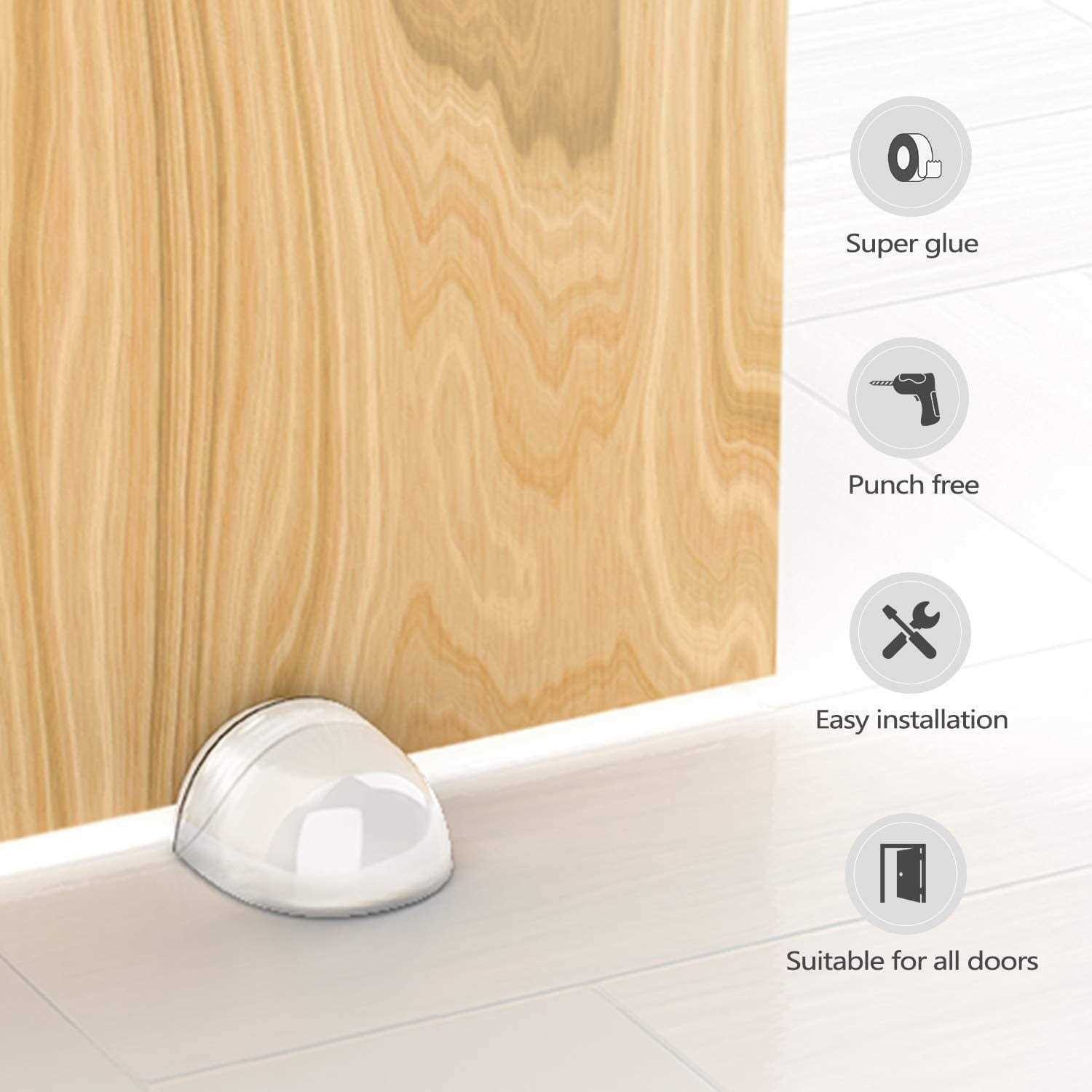 Hausprofi Doorstop, Self-Adhesive Door Stopper for Wall Protection Door Buffer Floor Stop for The Home and Office Wall Protector - Cheap Fitting