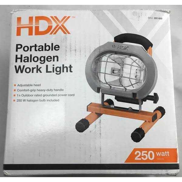 HDX 265669 250-Watt Portable Halogen Work Light - Cheap Fitting