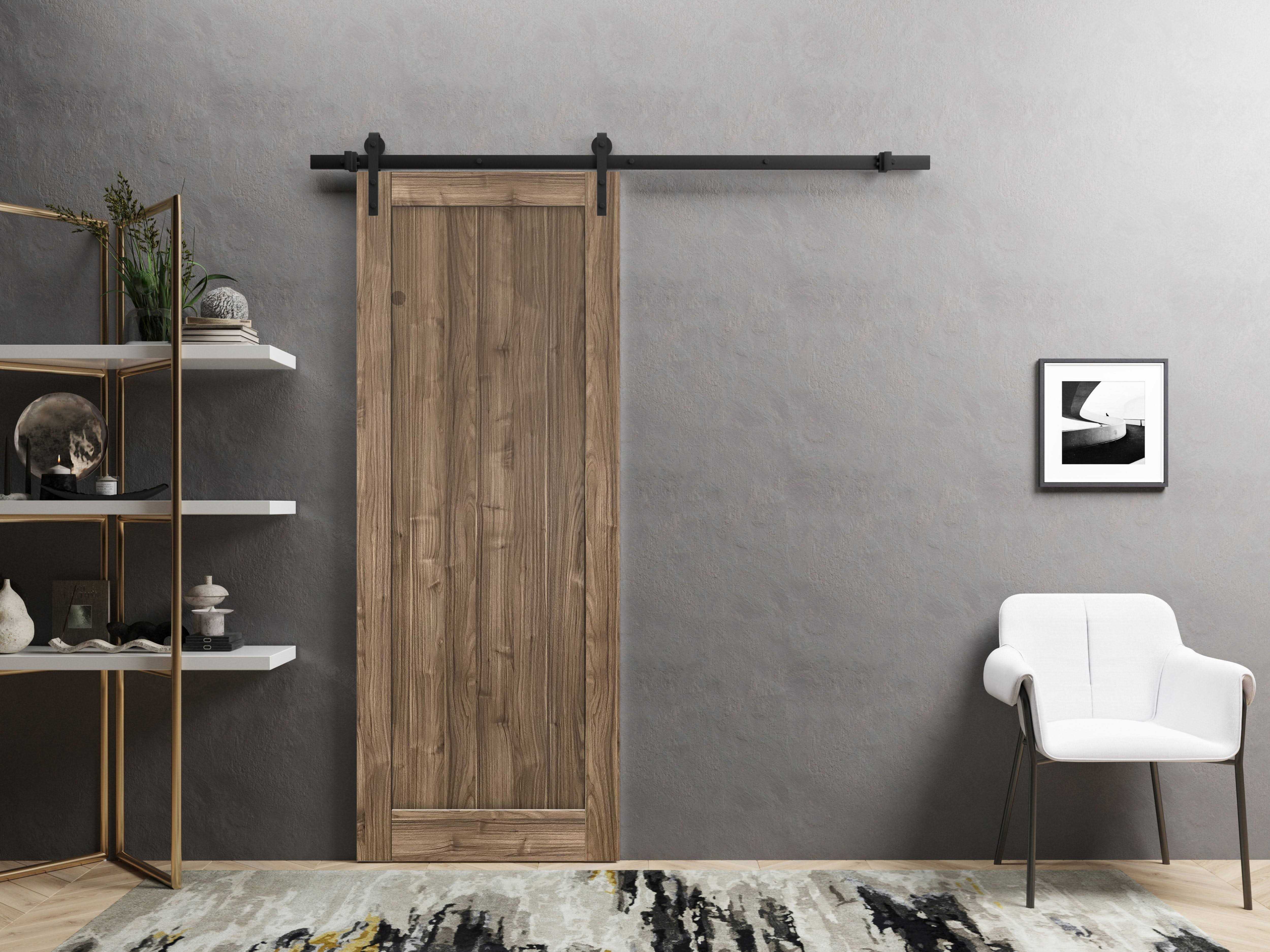 Paneled Wood Barn Door without Installation Hardware Kit SARTODOORS - Cheap Fitting