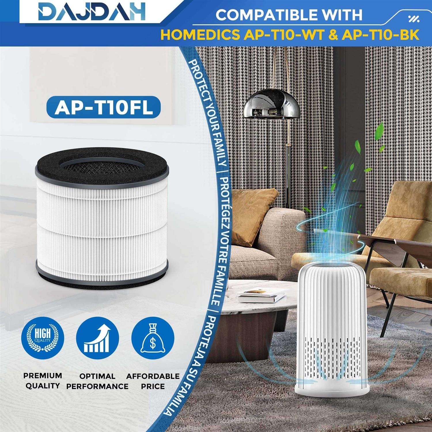 Ap-t10-wt Ap-t10fl Replacement Filter Compatible with Homedics Air Purifier Filter Replacement Ap-t10 for Homedics Total Clean Air - Cheap Fitting