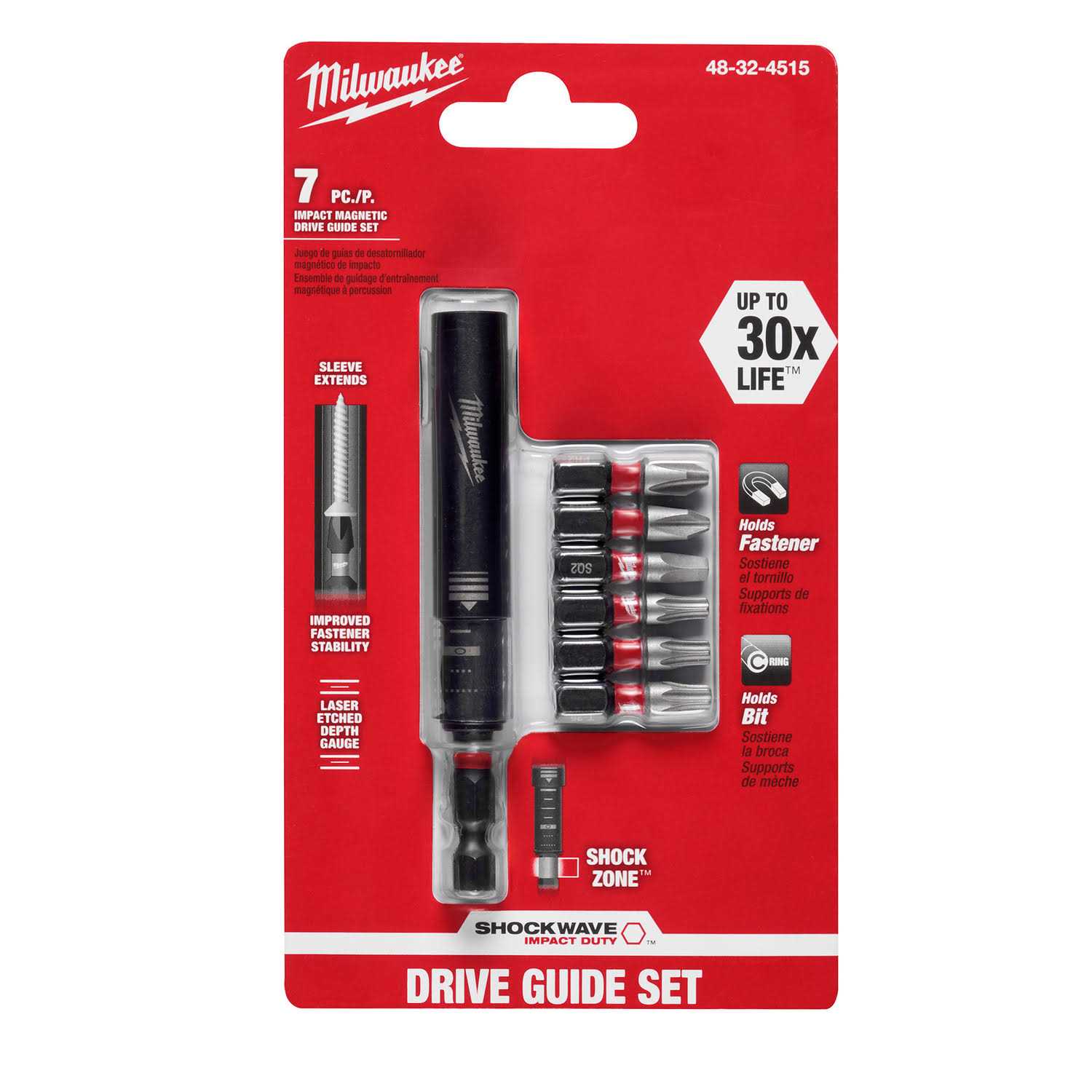 Milwaukee Shockwave Impact Magnetic Drive Guide Set -7 48-32-4515 - Cheap Fitting