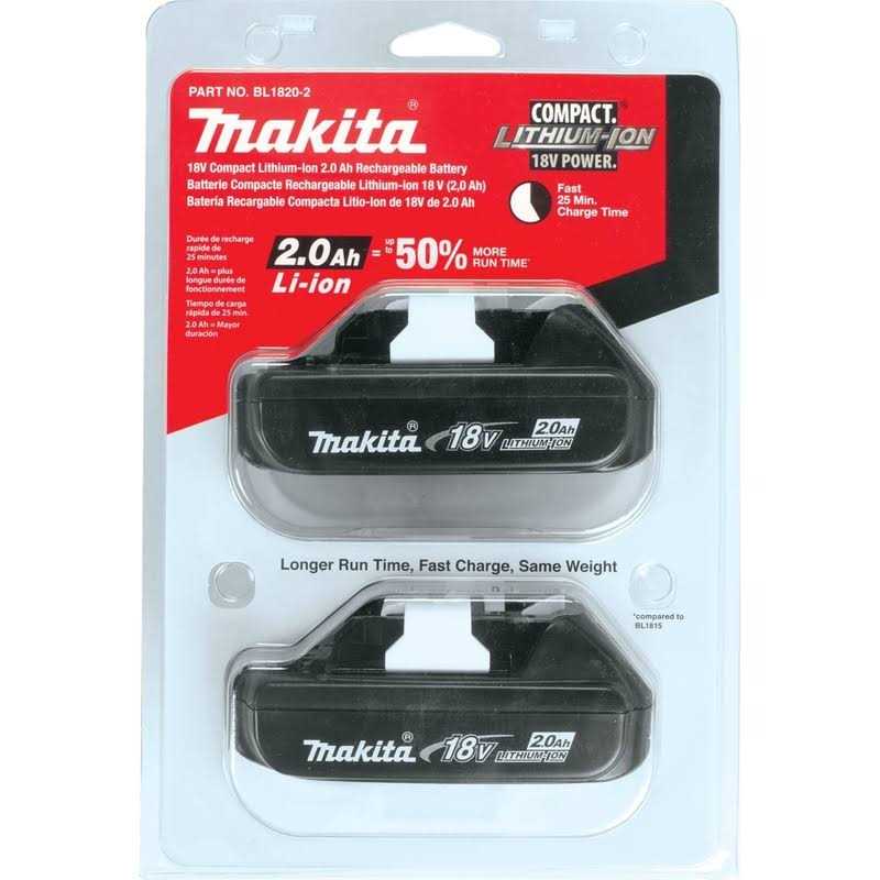 Makita Bl1820-2 18V Compact Lithium-Ion 2.0Ah Battery 2-Pack - Cheap Fitting
