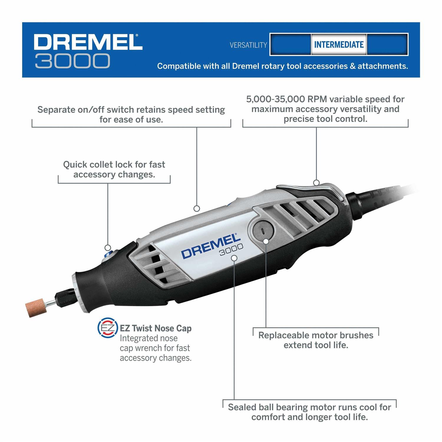 Dremel 3000-N/18 Variable Speed Rotary Tool - Cheap Fitting