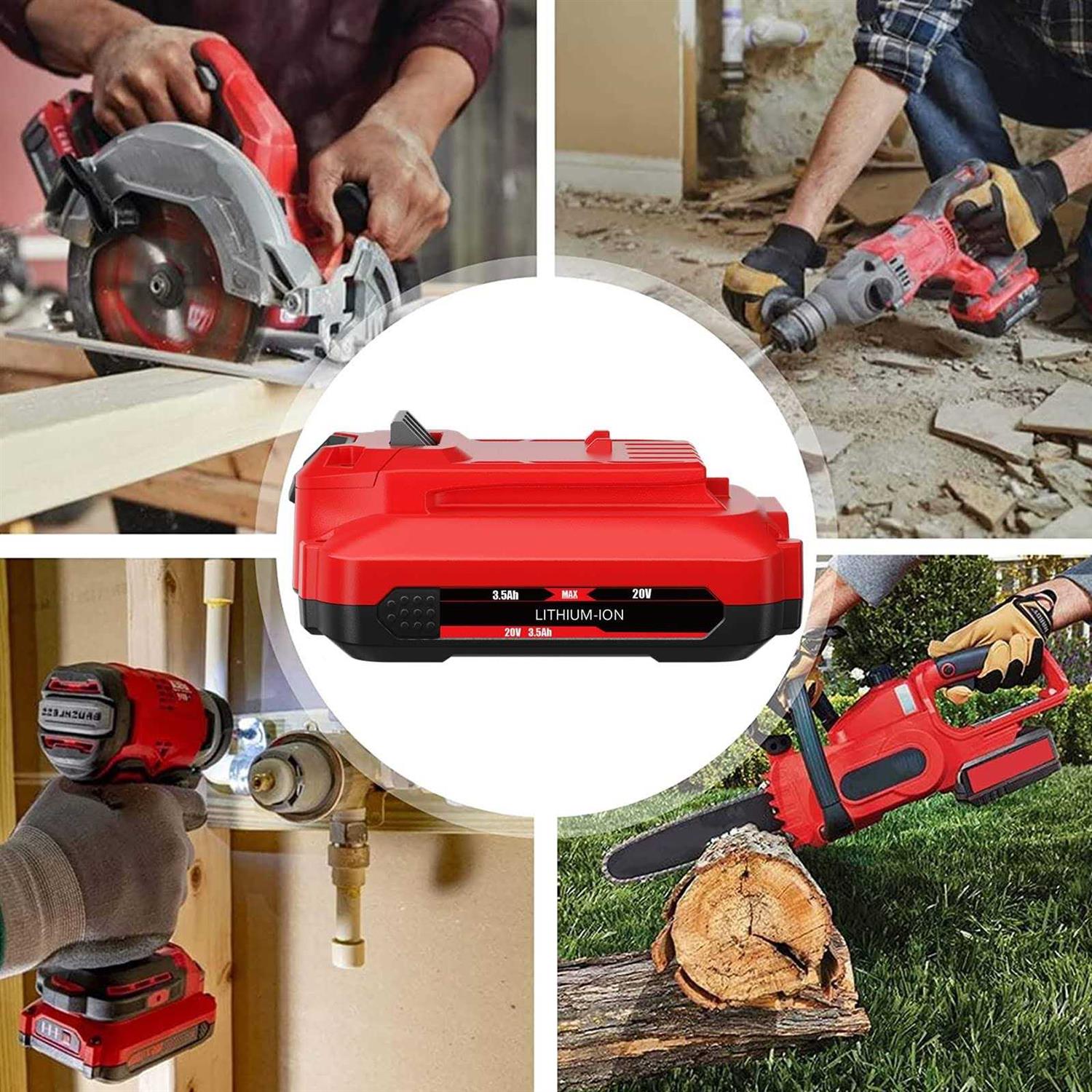 Battool 2pack 3500mah lithium replacement battery for craftsman v20 battery compatible with craftsman 20v battery cmcb201 cmcb202 cmc - Cheap Fitting