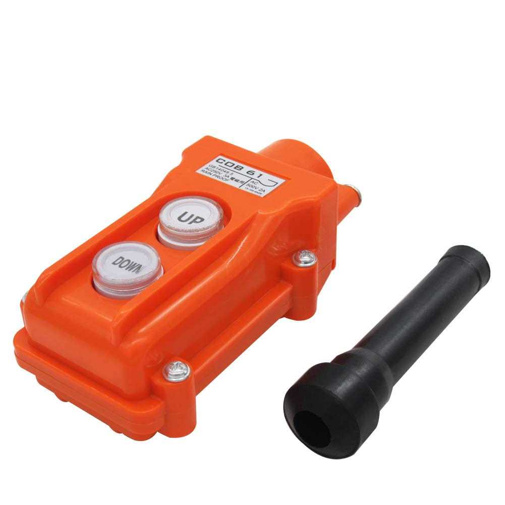 mxuteuk Rain Proof Up-Down Switch Control Station Crane Pendant Hoist Push Button Switch Momentary COB61-Up-Down - Cheap Fitting