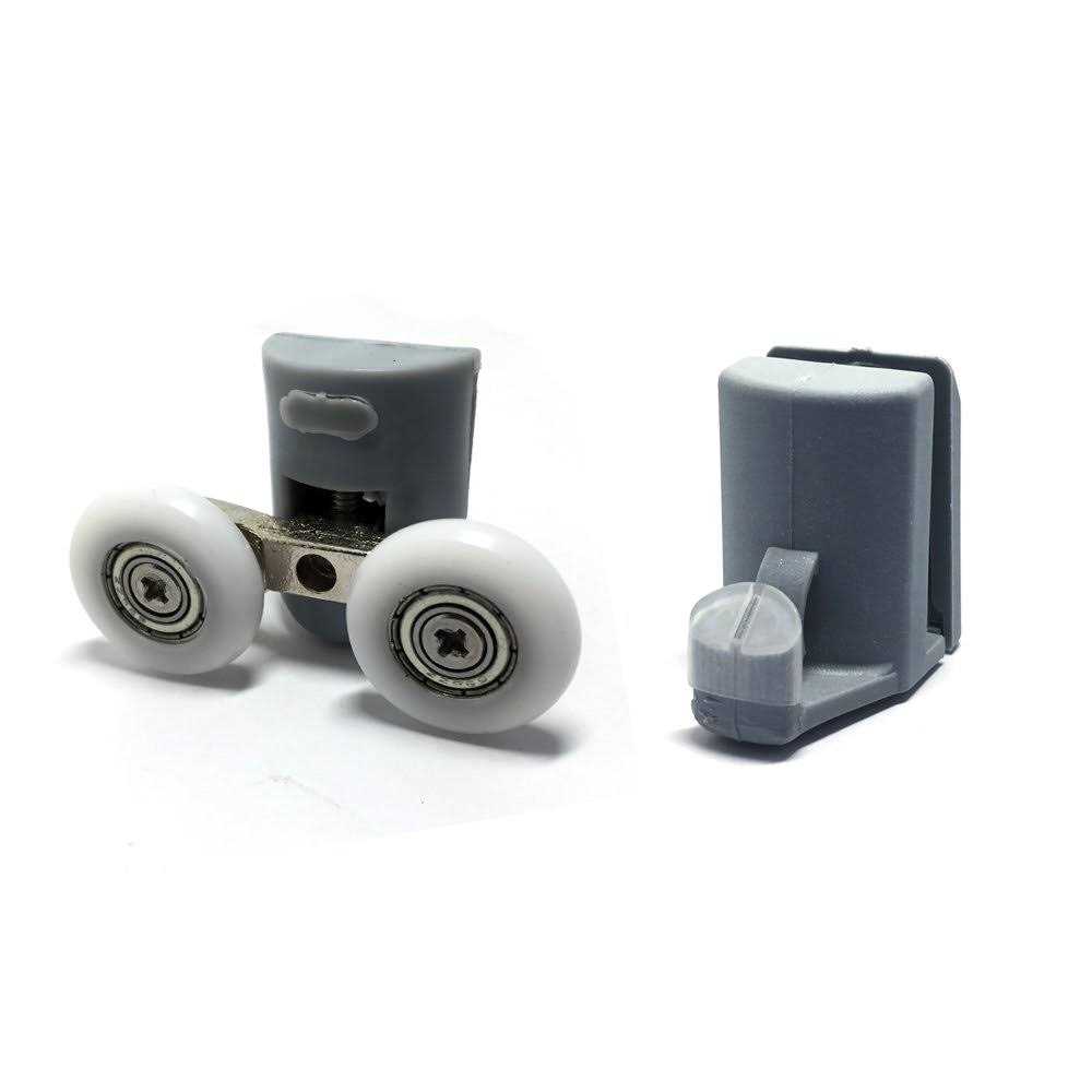 Set of 8 Double Shower Door Rollers/Hooks/Wheels TOP & BOTTOM 23mm Wheel Diameter 902A - Cheap Fitting