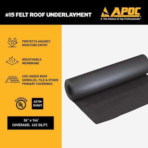APOC 36-in x 144-ft 432-sq ft Felt Roof Underlayment AP-0042 - Cheap Fitting