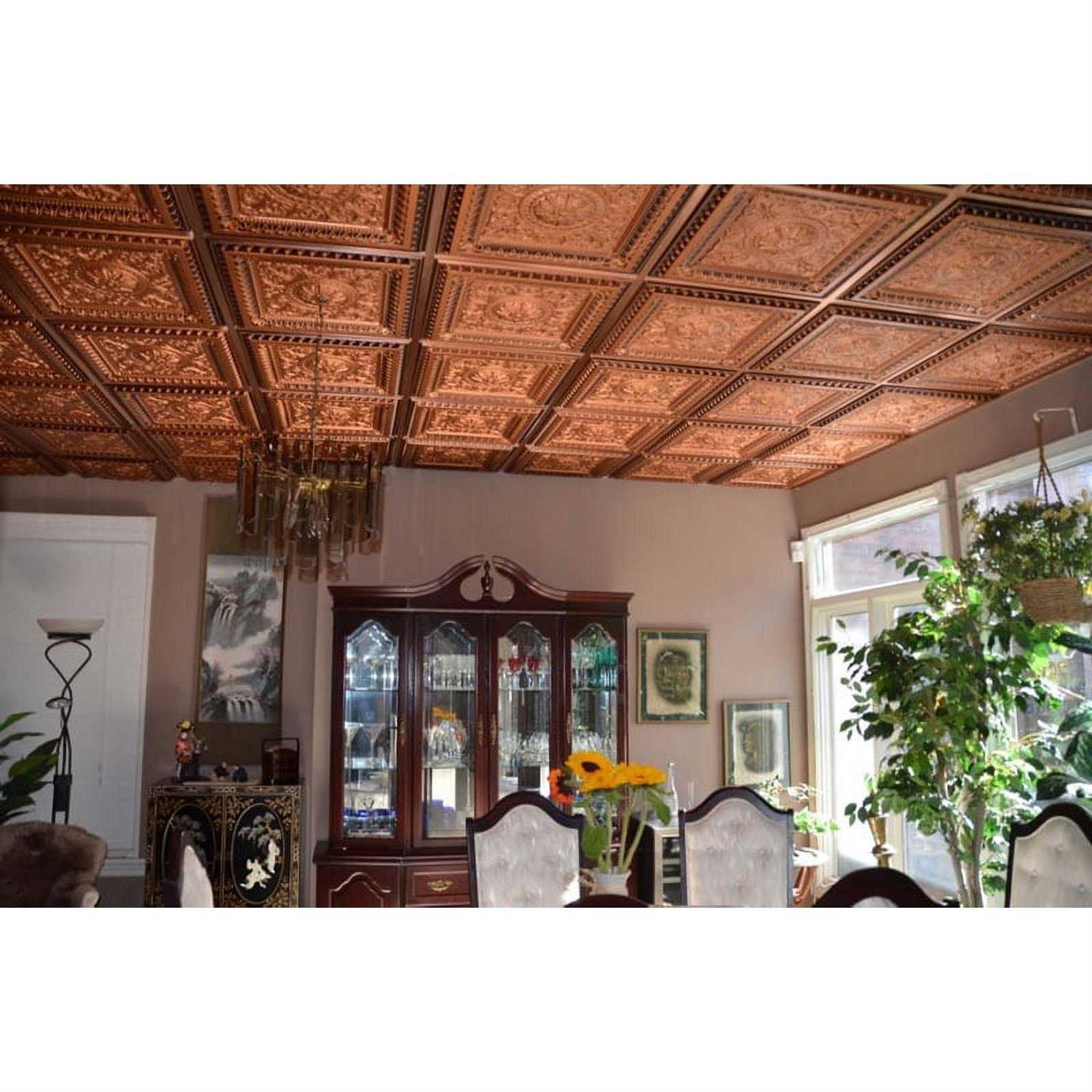 FROM PLAIN TO BEAUTIFUL IN HOURS La Scala 2 ft. x 2 ft. PVC Glue-up or Lay-in Ceiling Tile - Cheap Fitting