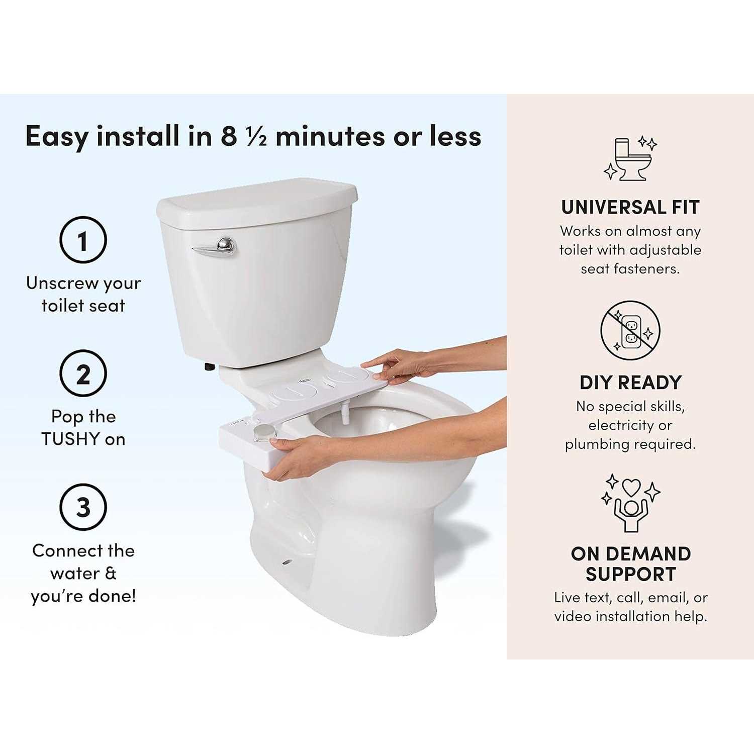Tushy Classic 3.0 Bidet Toilet Seat Attachment - Cheap Fitting