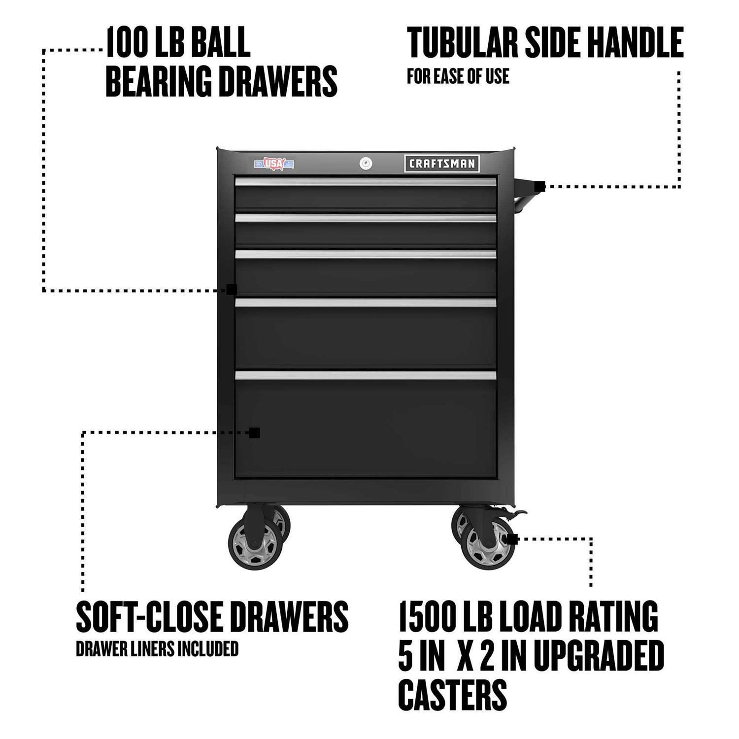 Craftsman 2000 Series 26.5-in W x 37.5-in H 5-Drawer Steel Rolling Tool Cabinet - Cheap Fitting