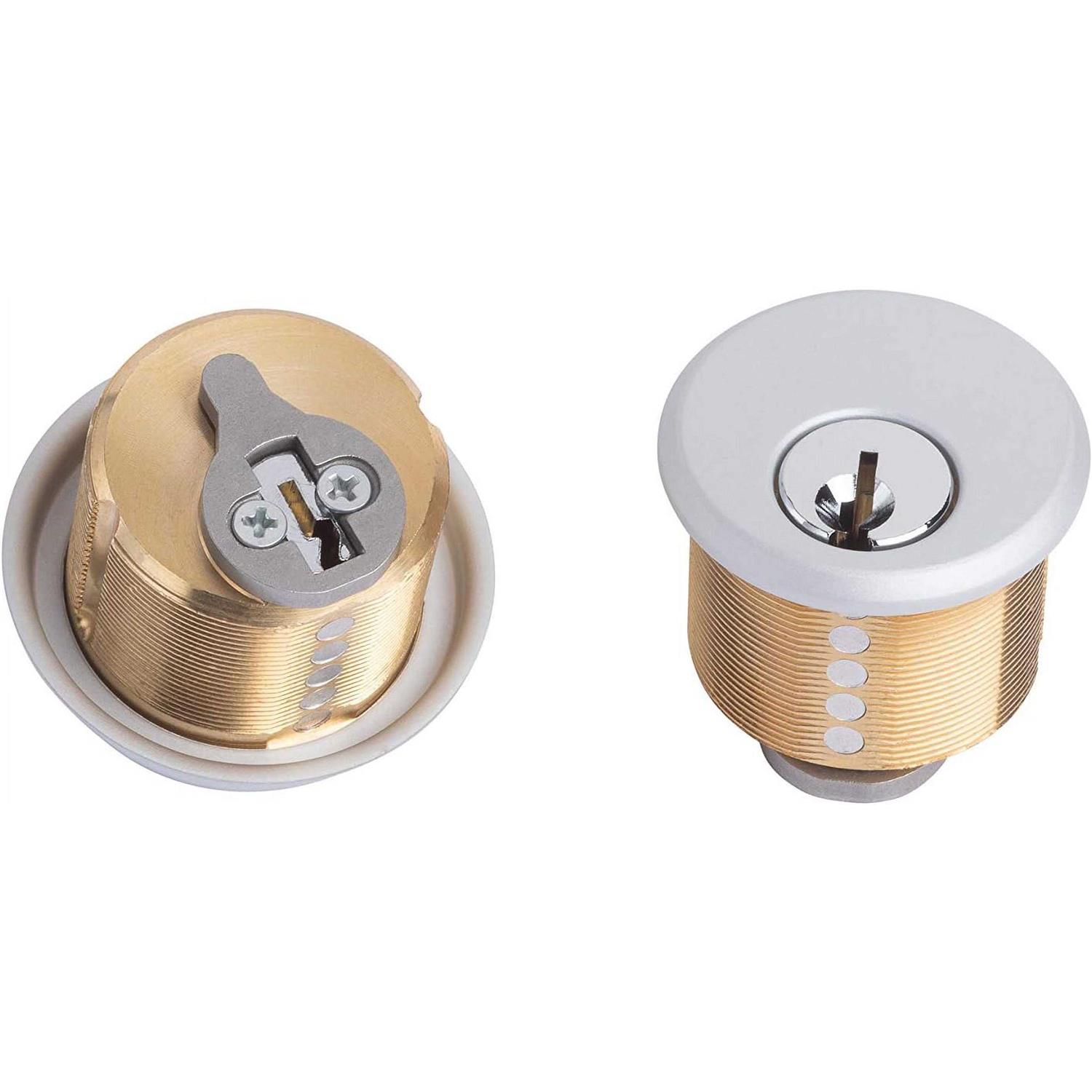 Global Door Controls Th1100-bcx2al Double Brass Mortise Cylinder in Aluminumtoo - Cheap Fitting
