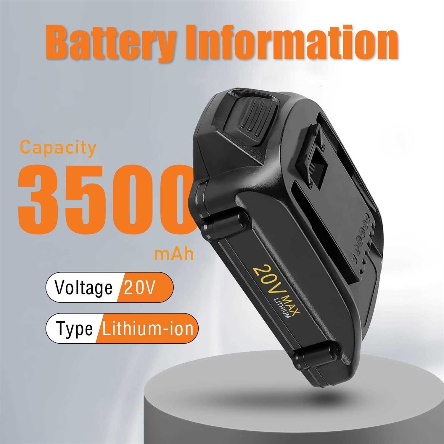 bonadget upgraded 2pack 3.5ah 20v replacement for worx battery 20v max lithium-ion battery compatible with worx battery wa3520 wa3525 - Cheap Fitting