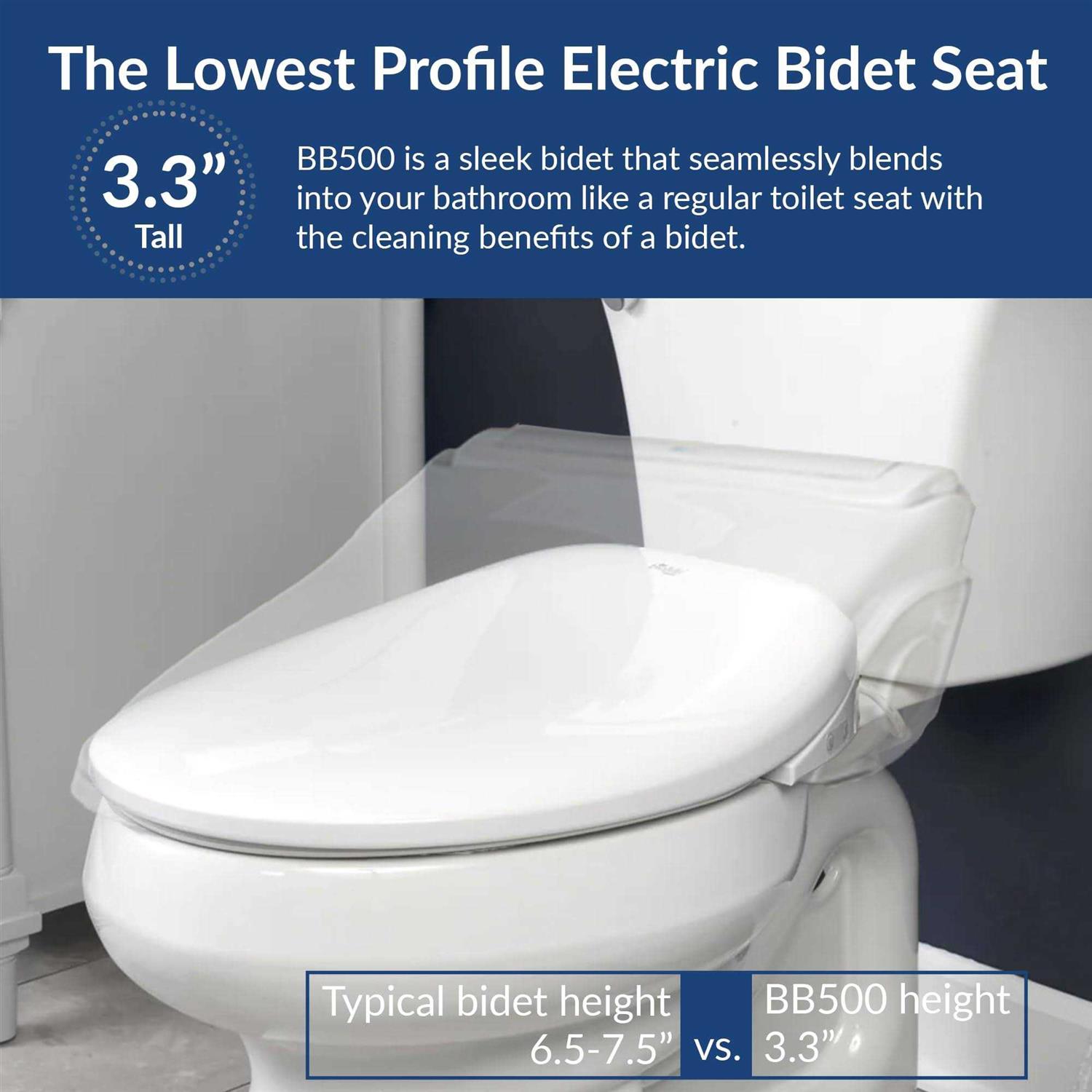 Bio Bidet BB500 Low Profile Bidet Toilet Seat 7ZBB500E DRY - Cheap Fitting