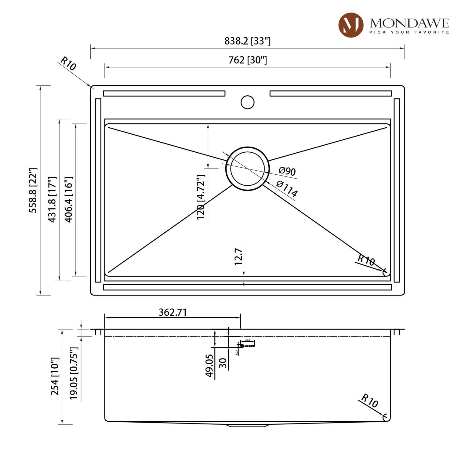 Drop-in 33-in x 22-in Brushed Stainless Steel Single Bowl Workstation Kitchen Sink With Pull-Down Faucet - Cheap Fitting