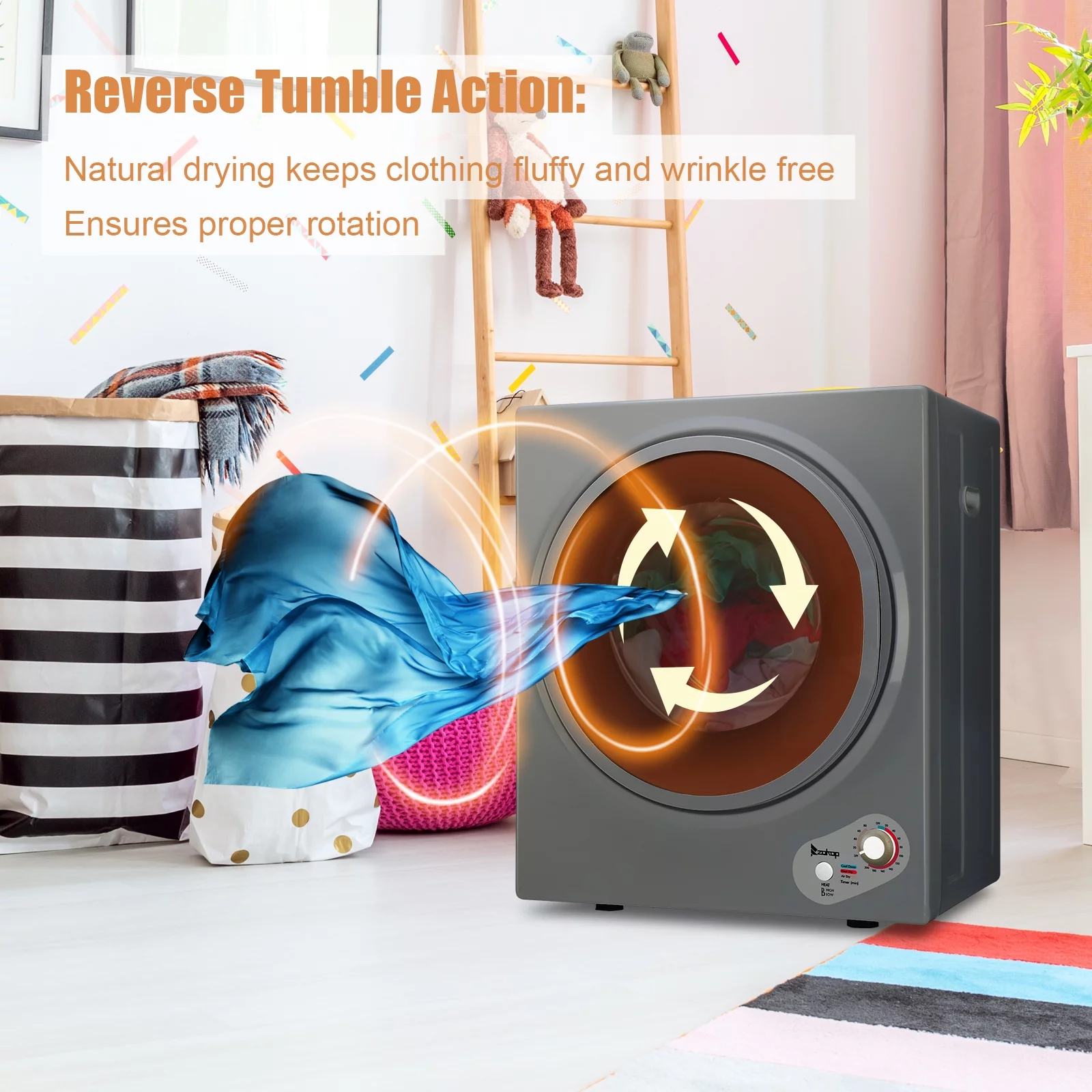 Ktaxon 1.6 cu. ft. Compact Electric Dryer, Silver - Cheap Fitting