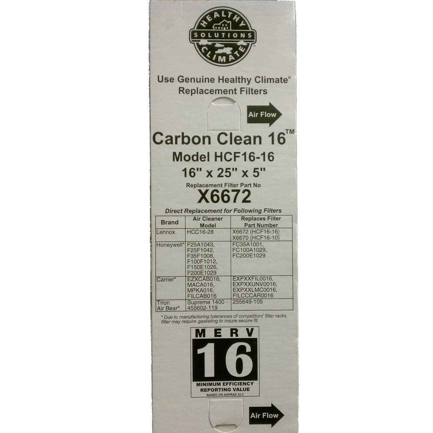 Lennox X6672 Healthy Climate 16x25x5 Merv 16 Filter - Cheap Fitting