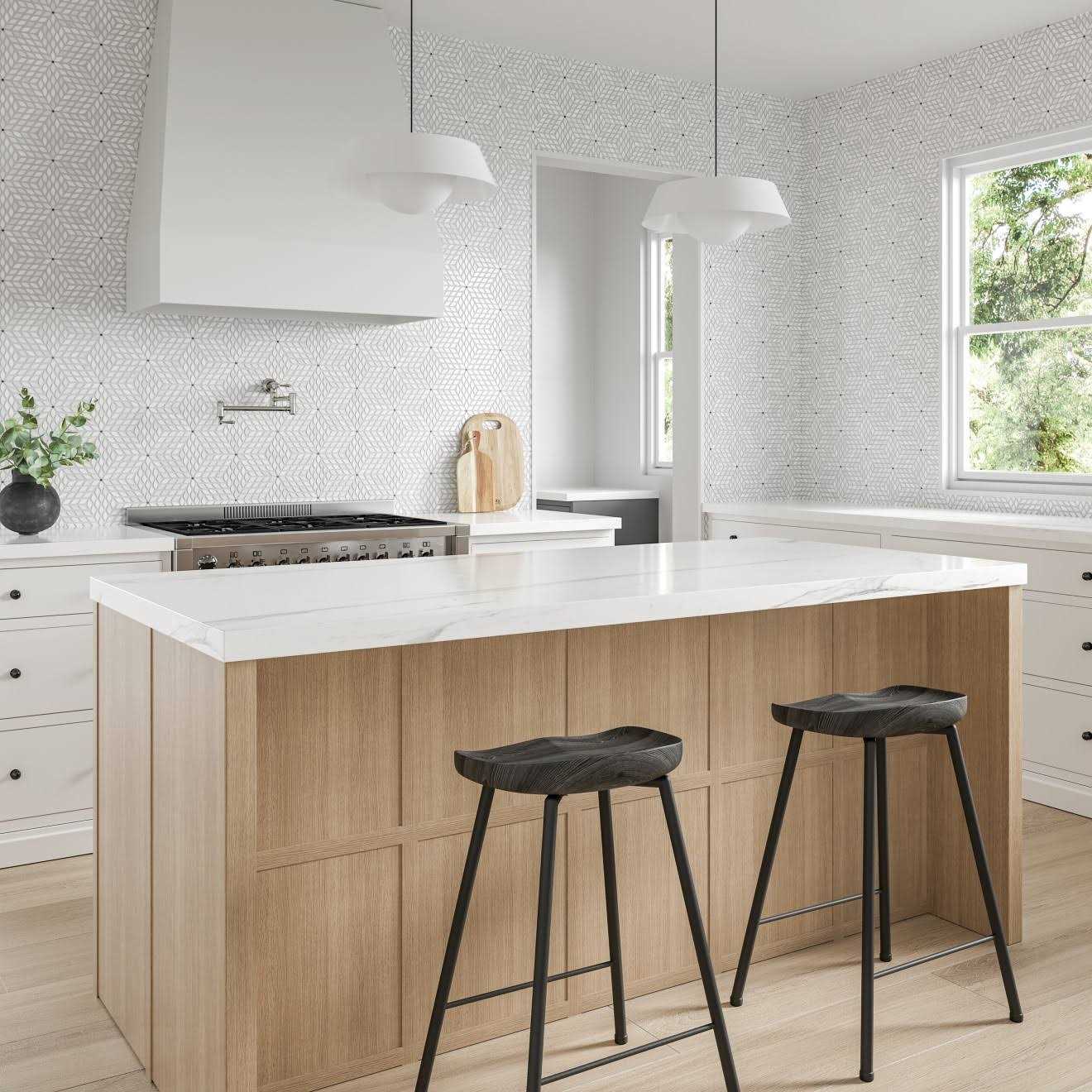 Celeste Honed Marble Blend Mosaic Tile Calacatta Losanna By Bedrosian Tile & Stone - Cheap Fitting