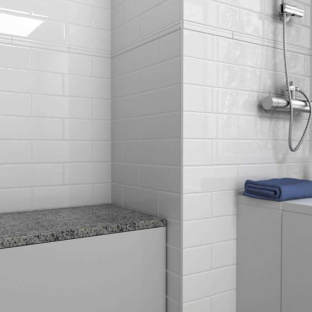 Boutique Ceramic Boutique Crafted White 5-in x 14-in Glazed Ceramic Subway Wall Tile LWBOUT0514WHITE - Cheap Fitting