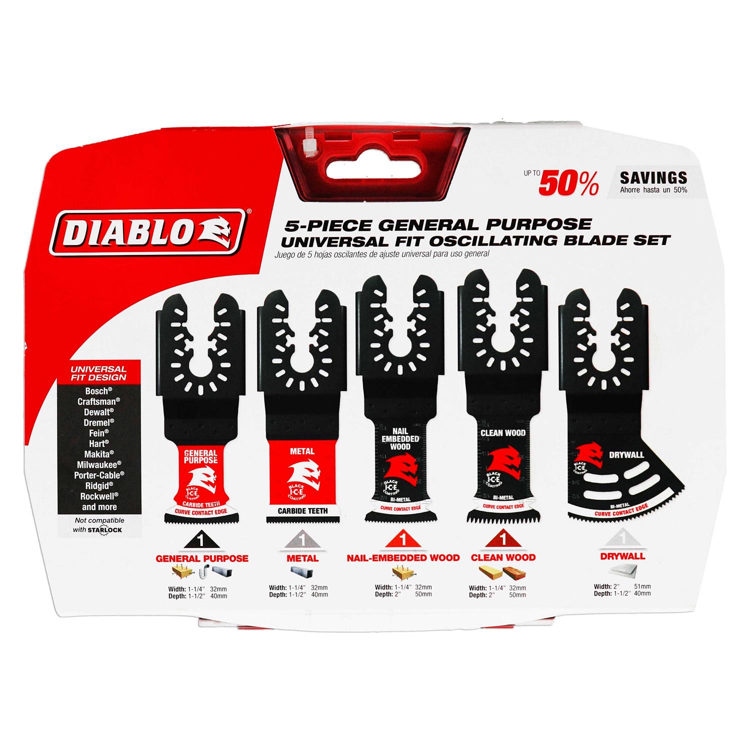 Diablo DOS5S Starlock General Purpose Oscillating Blade Set - Cheap Fitting