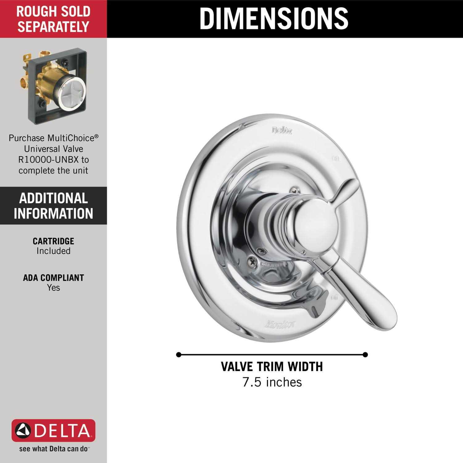 Delta Lahara Monitor 17 Series Valve Only Trim T17038 - Cheap Fitting