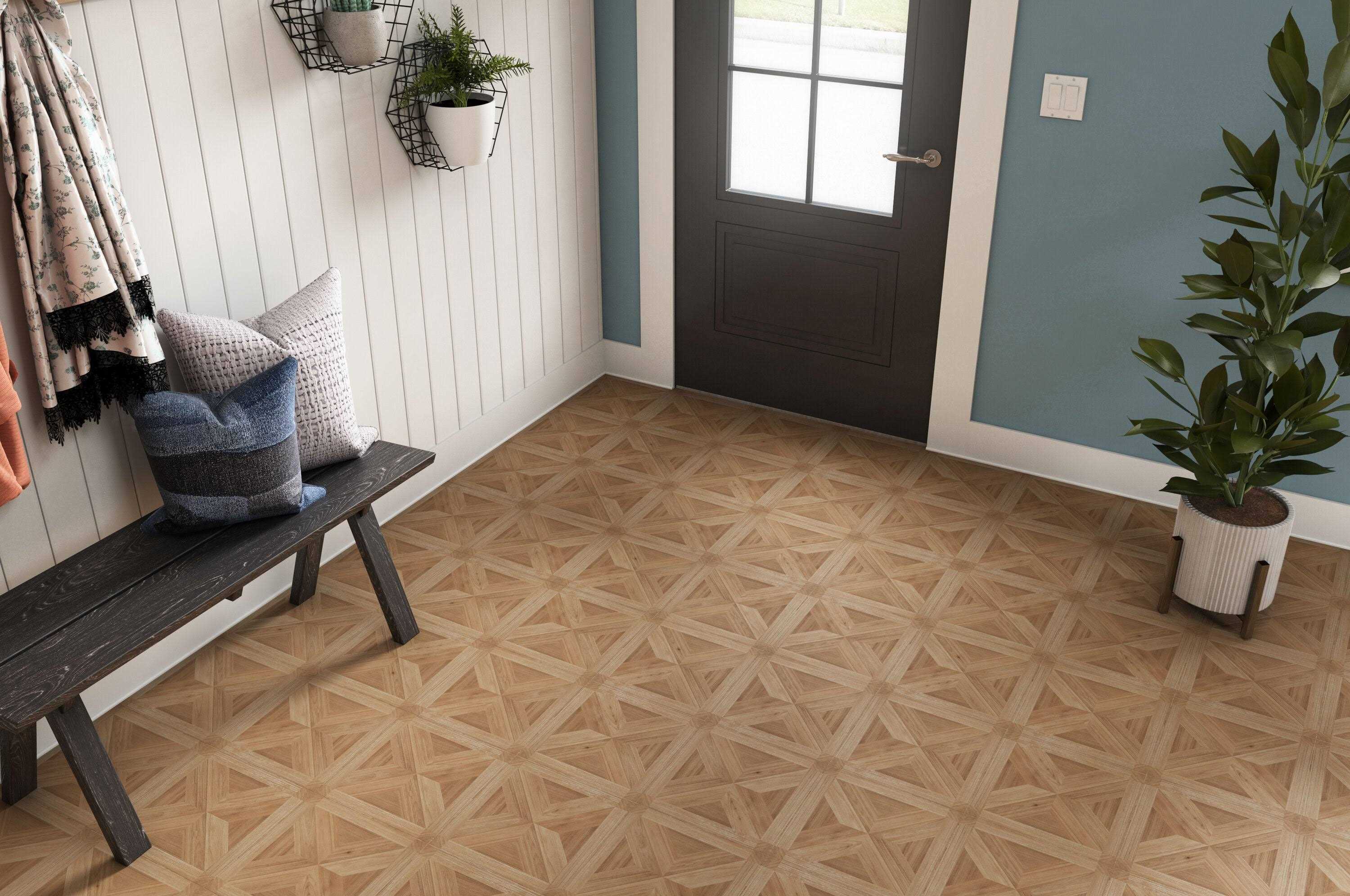 Style Selections Maple Parquet 3-mil x 12-in W x 12-in L Water Resistant Peel and Stick Luxury Vinyl Tile Flooring - Cheap Fitting