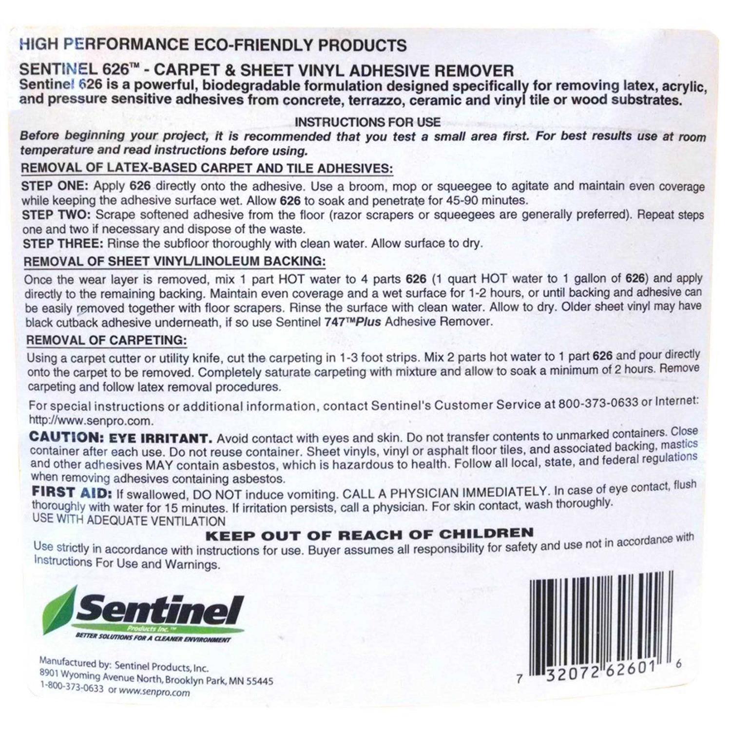 Sentinel 626 Carpet and Sheet Vinyl Adhesive Remover - Cheap Fitting