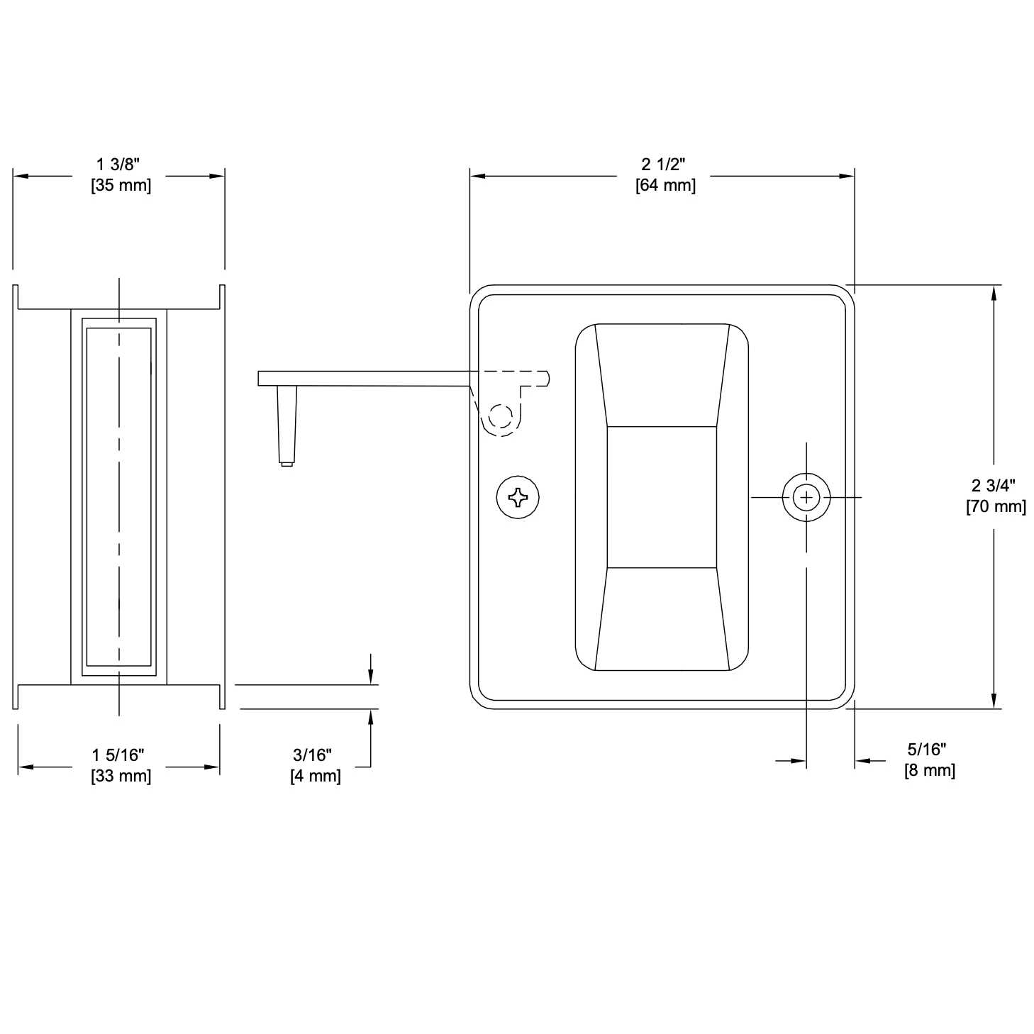 Designers Impressions Matte Black Pocket Door Passage 53898 - Cheap Fitting
